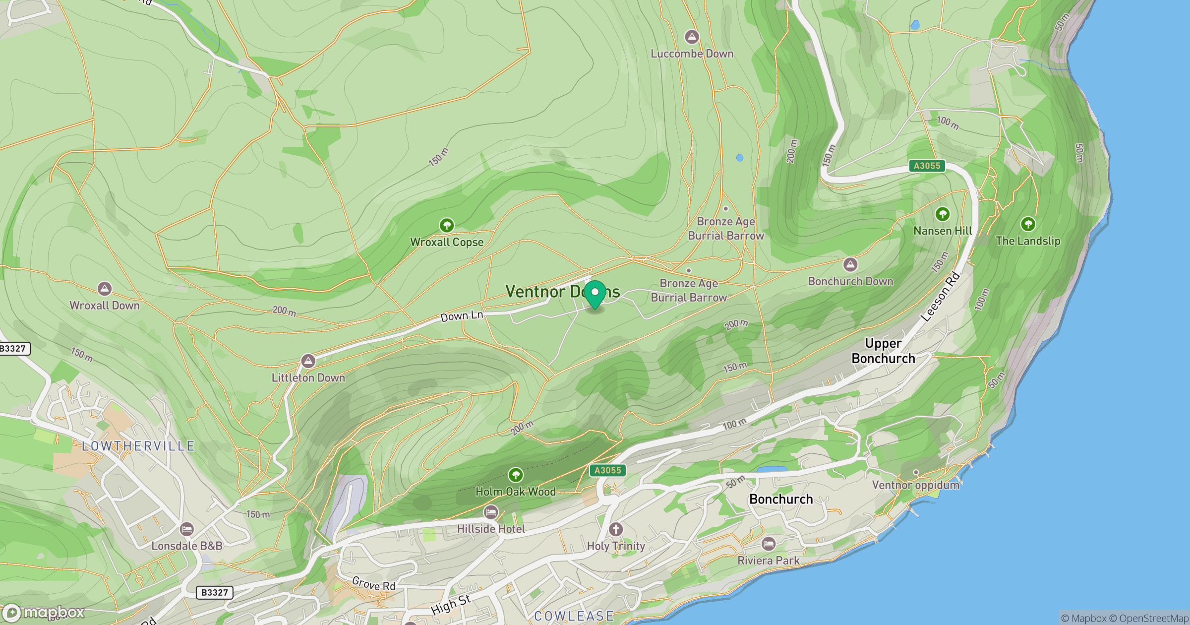 St Boniface Down location map