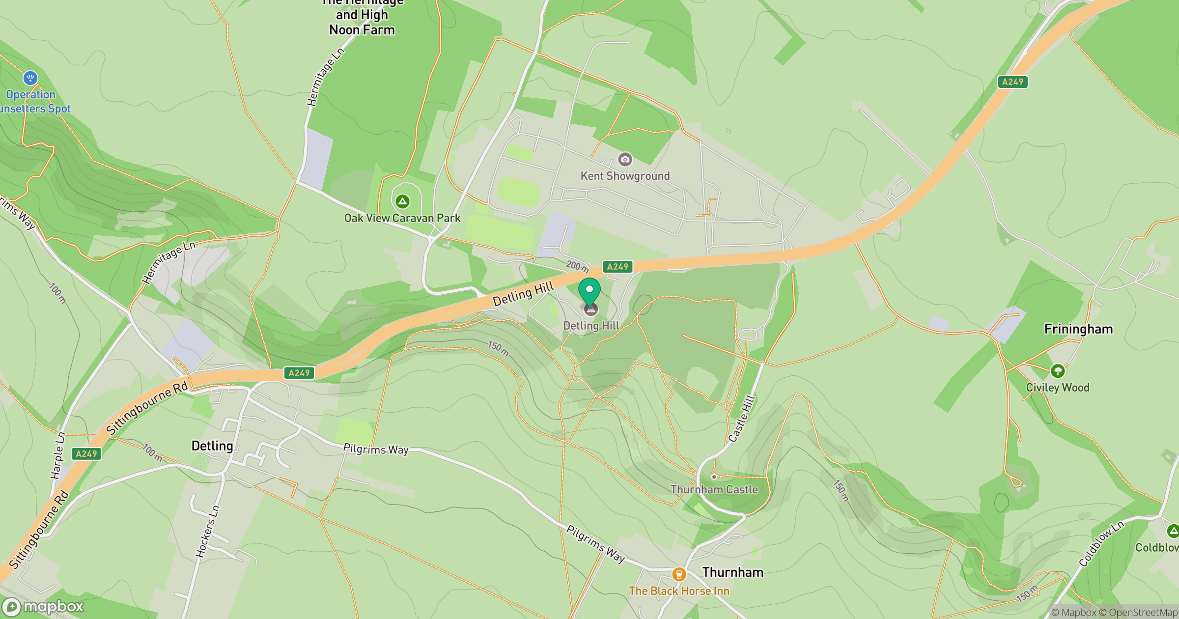 Detling Hill [North Downs] location map