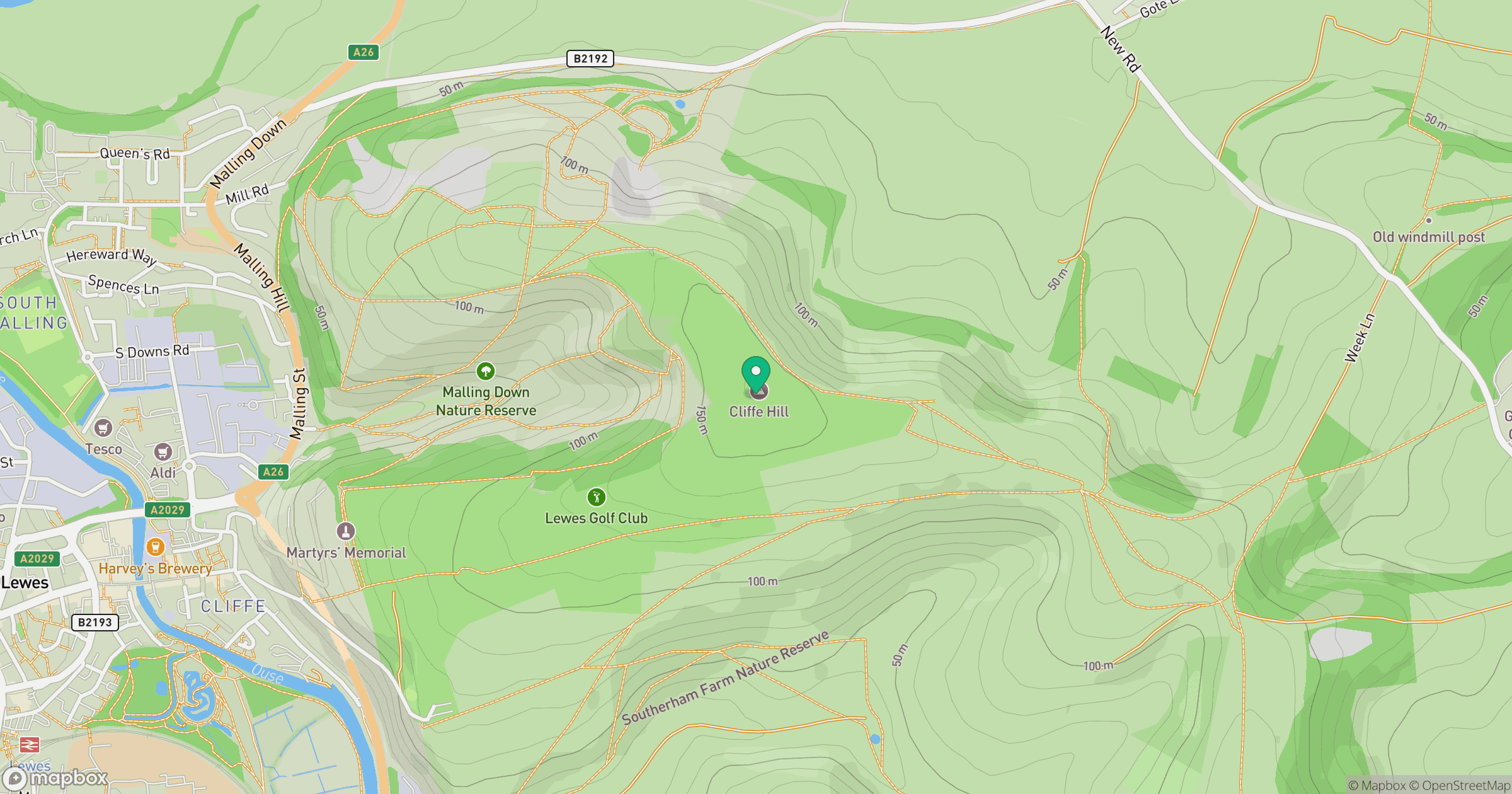 Cliffe Hill location map