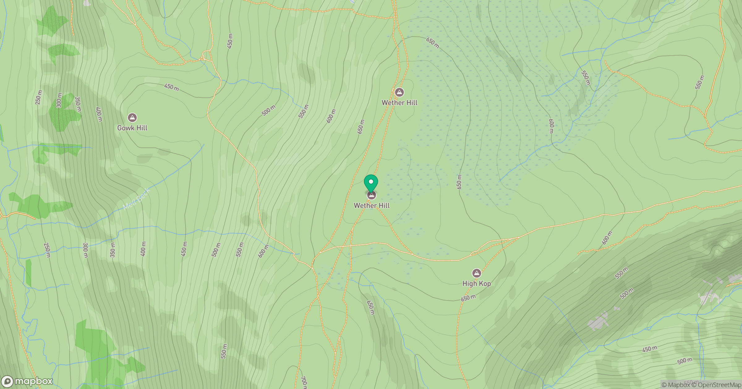 Wether Hill location map