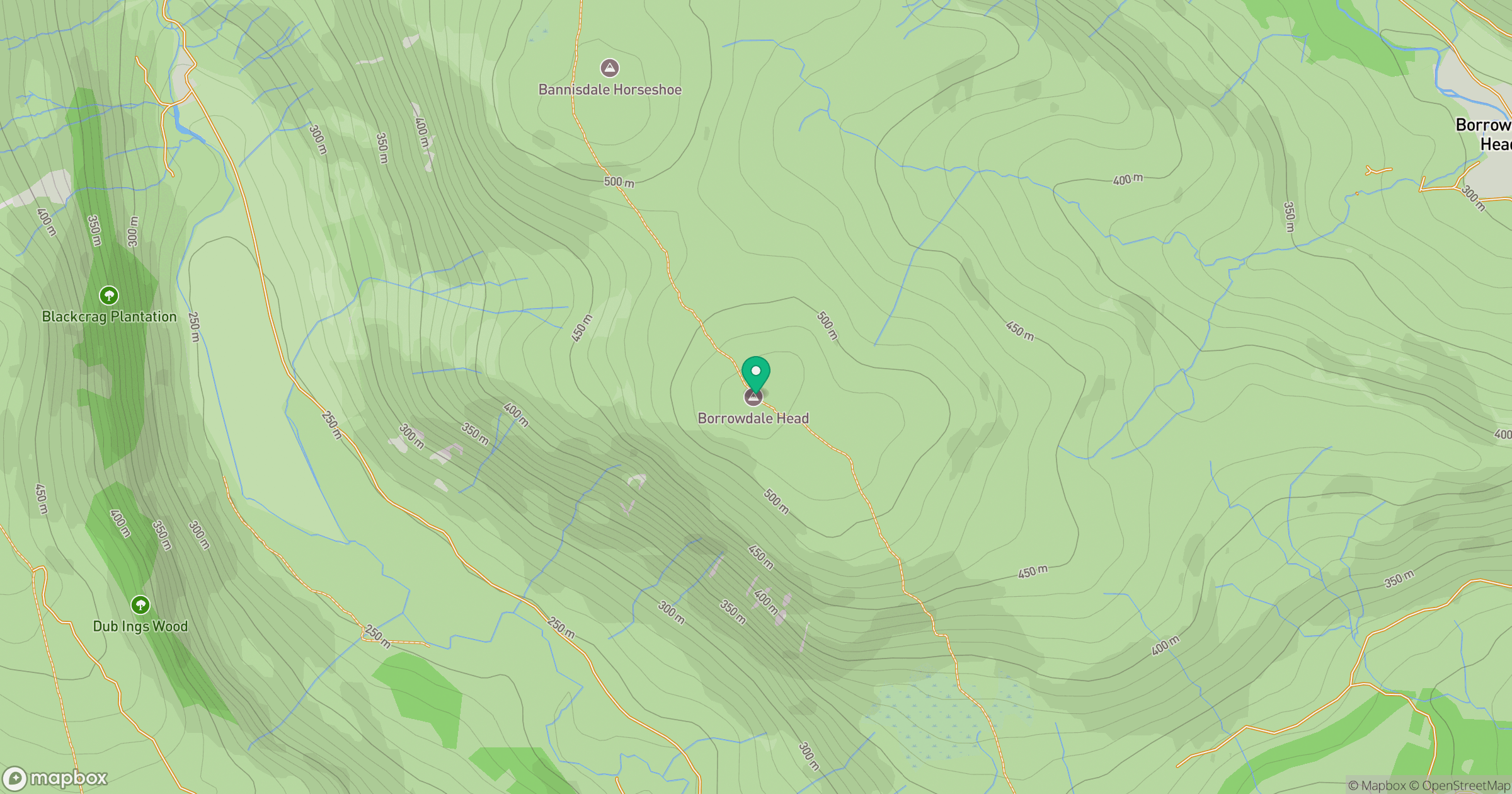 The Forest [Borrowdale Head] [nameless (Bannisdale Horseshoe)] location map