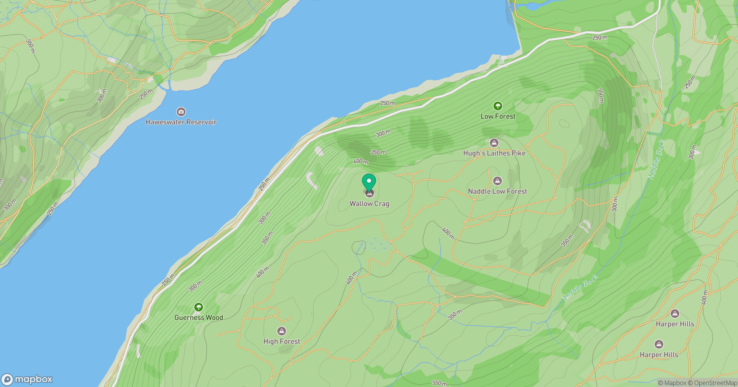 Wallow Crag [nameless (Naddle Horseshoe - 2)] location map