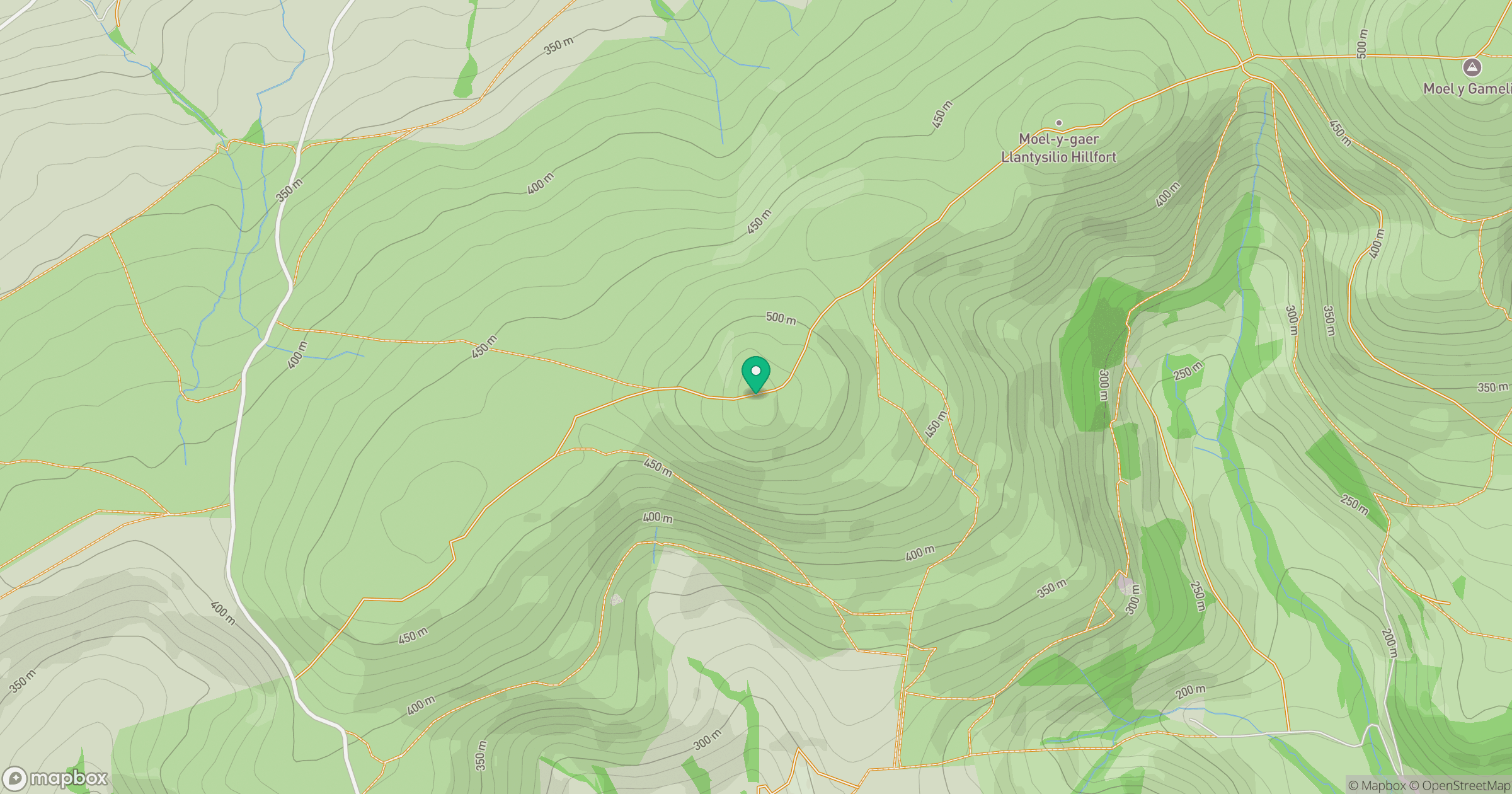 Moel Morfydd [Llantysilio Mountain] location map