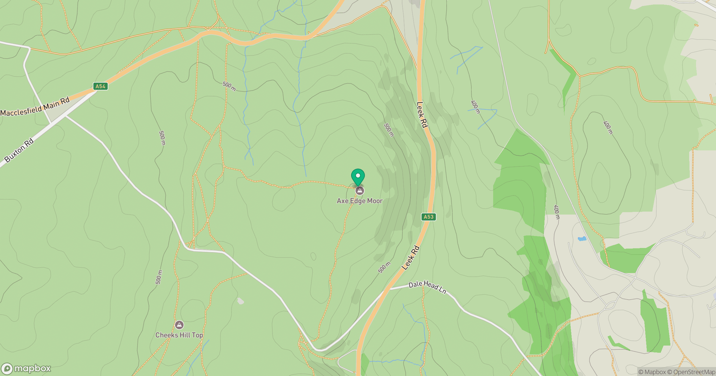 Axe Edge Moor location map