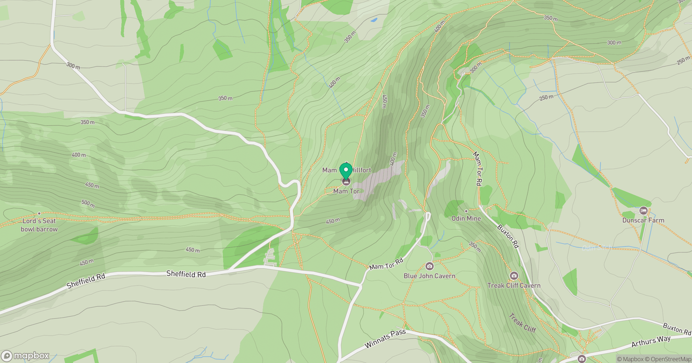 Mam Tor location map