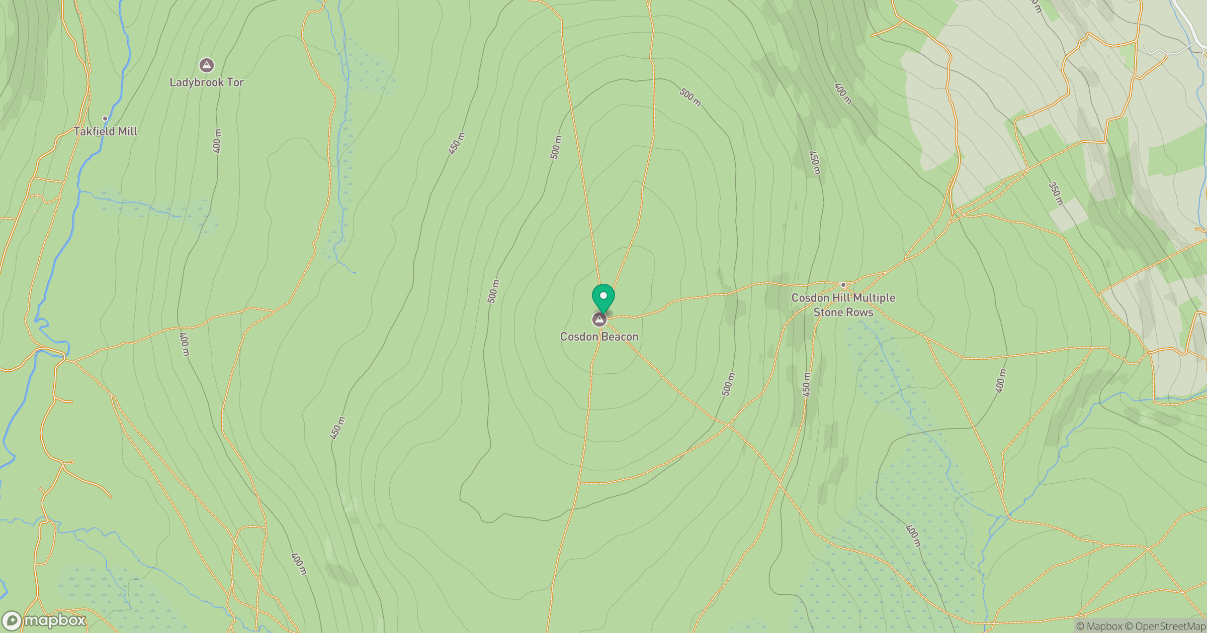 Cosdon Hill [South Tawton Common] location map