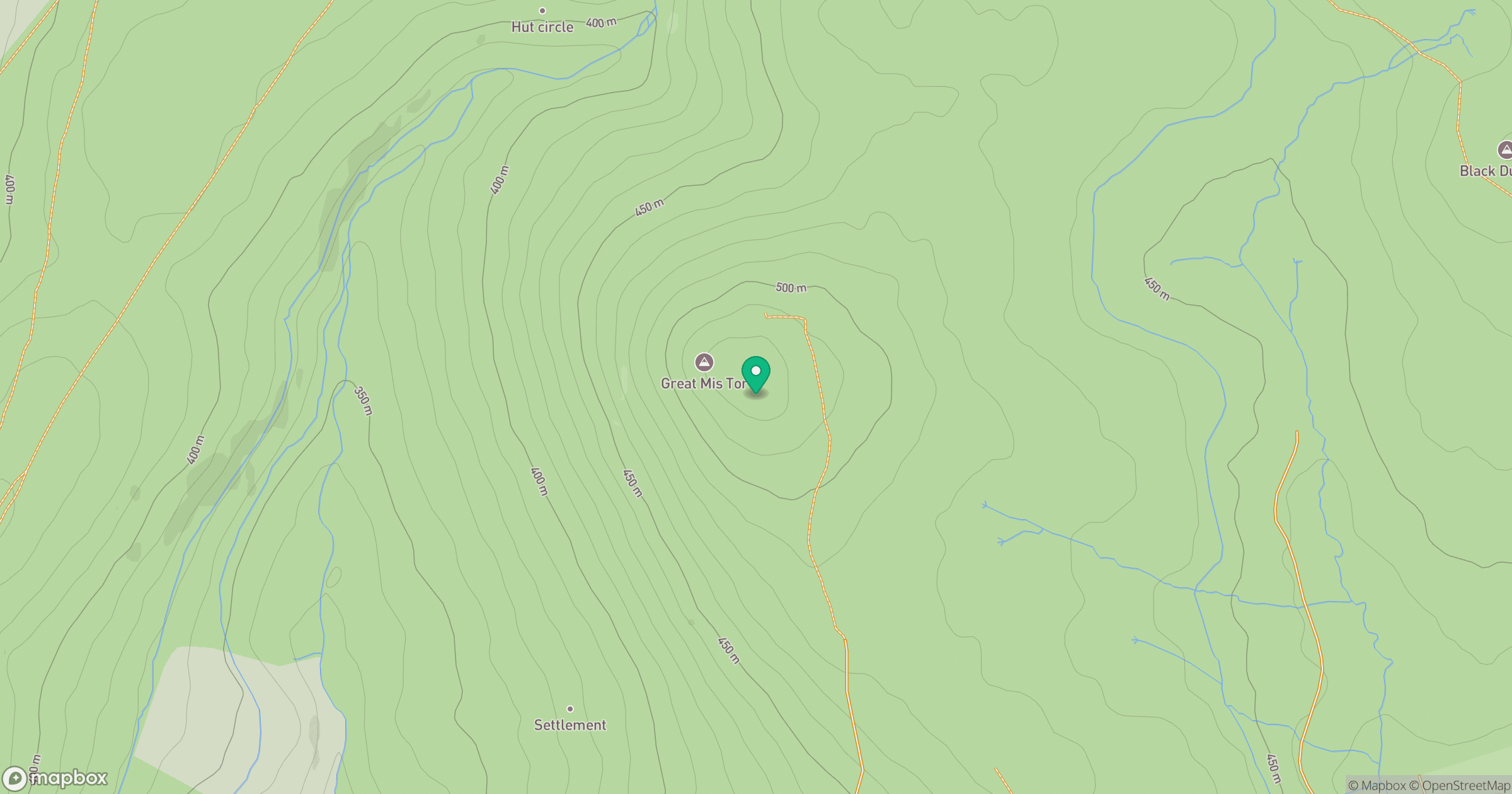 Great Mis Tor location map