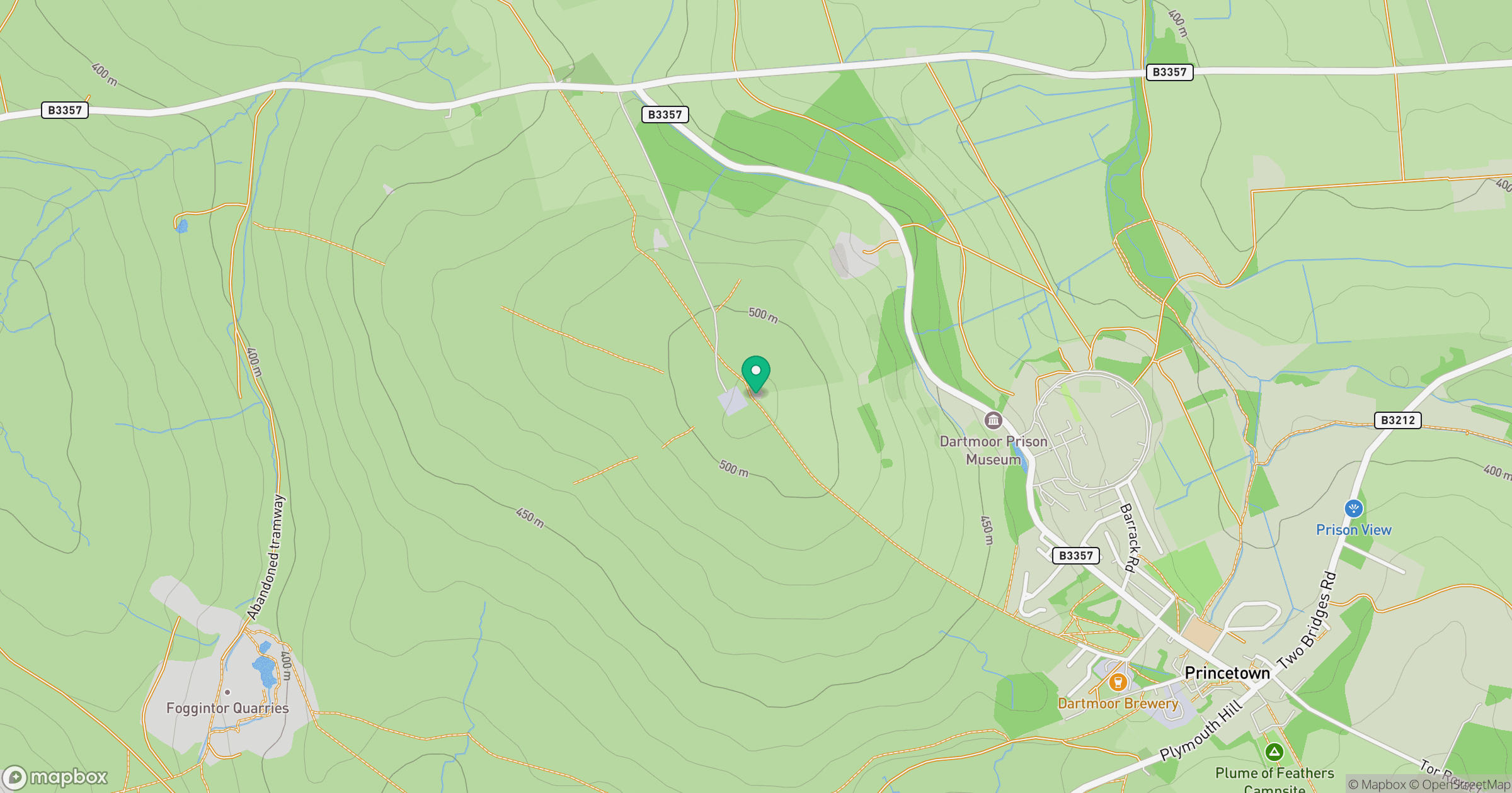 North Hessary Tor location map
