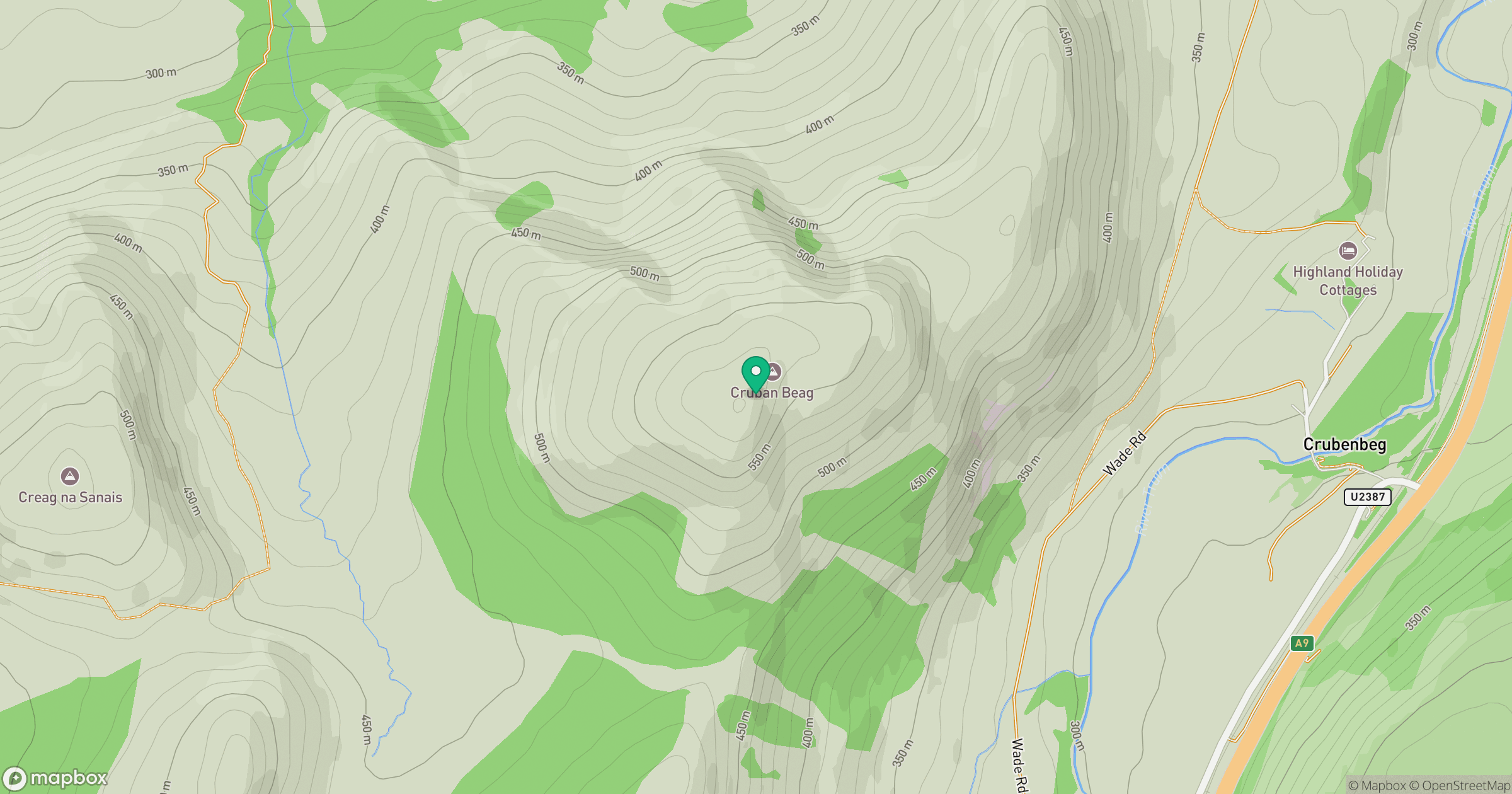Cruban Beag location map