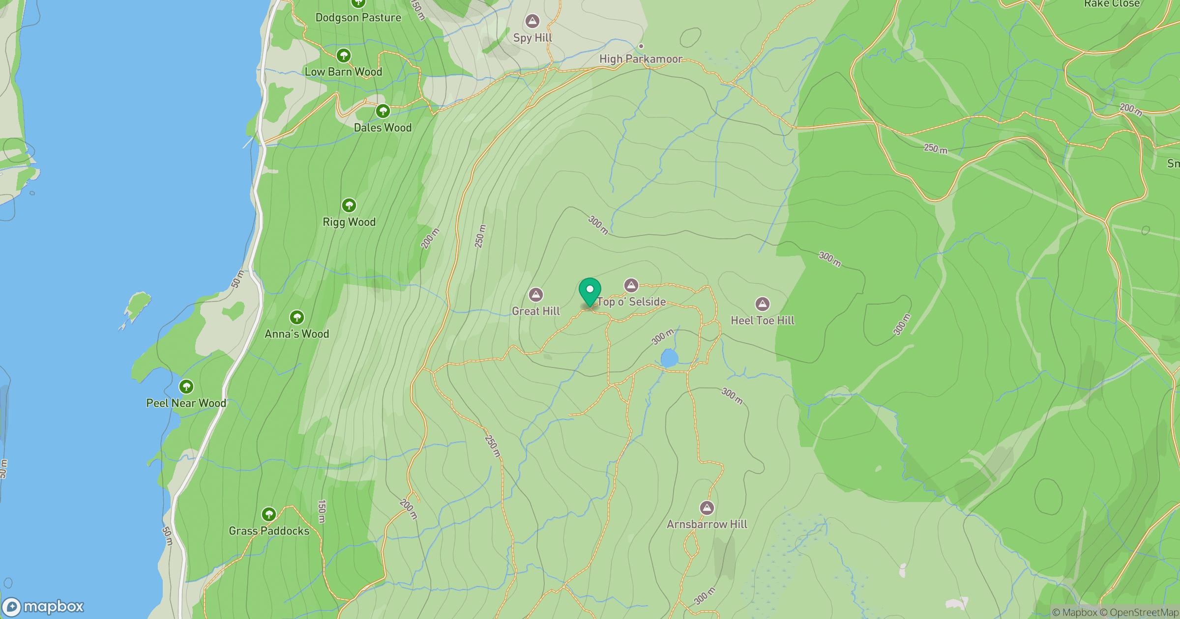 Top o' Selside (Wainwright summit) location map