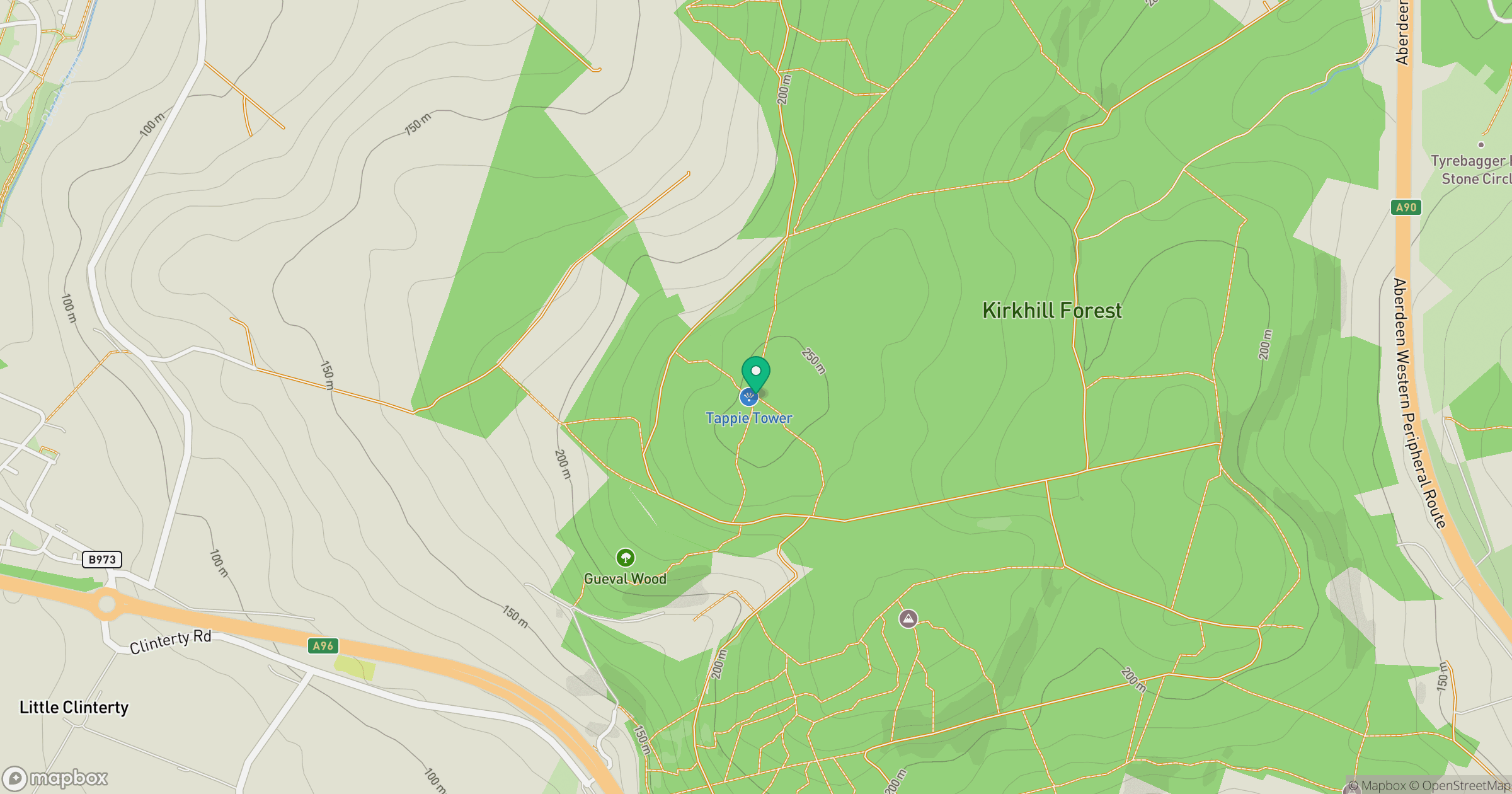 Tyrebagger Hill location map