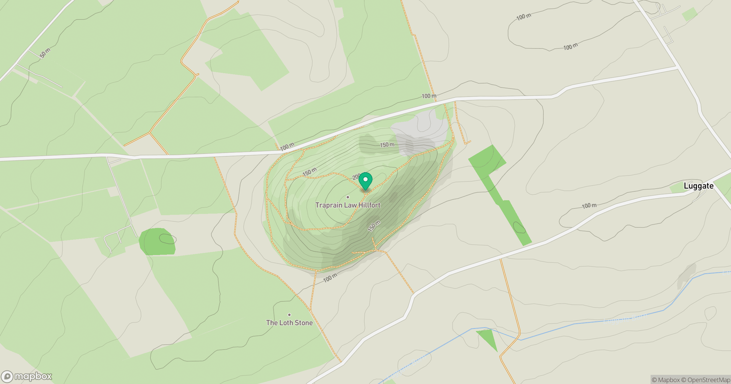 Traprain Law location map