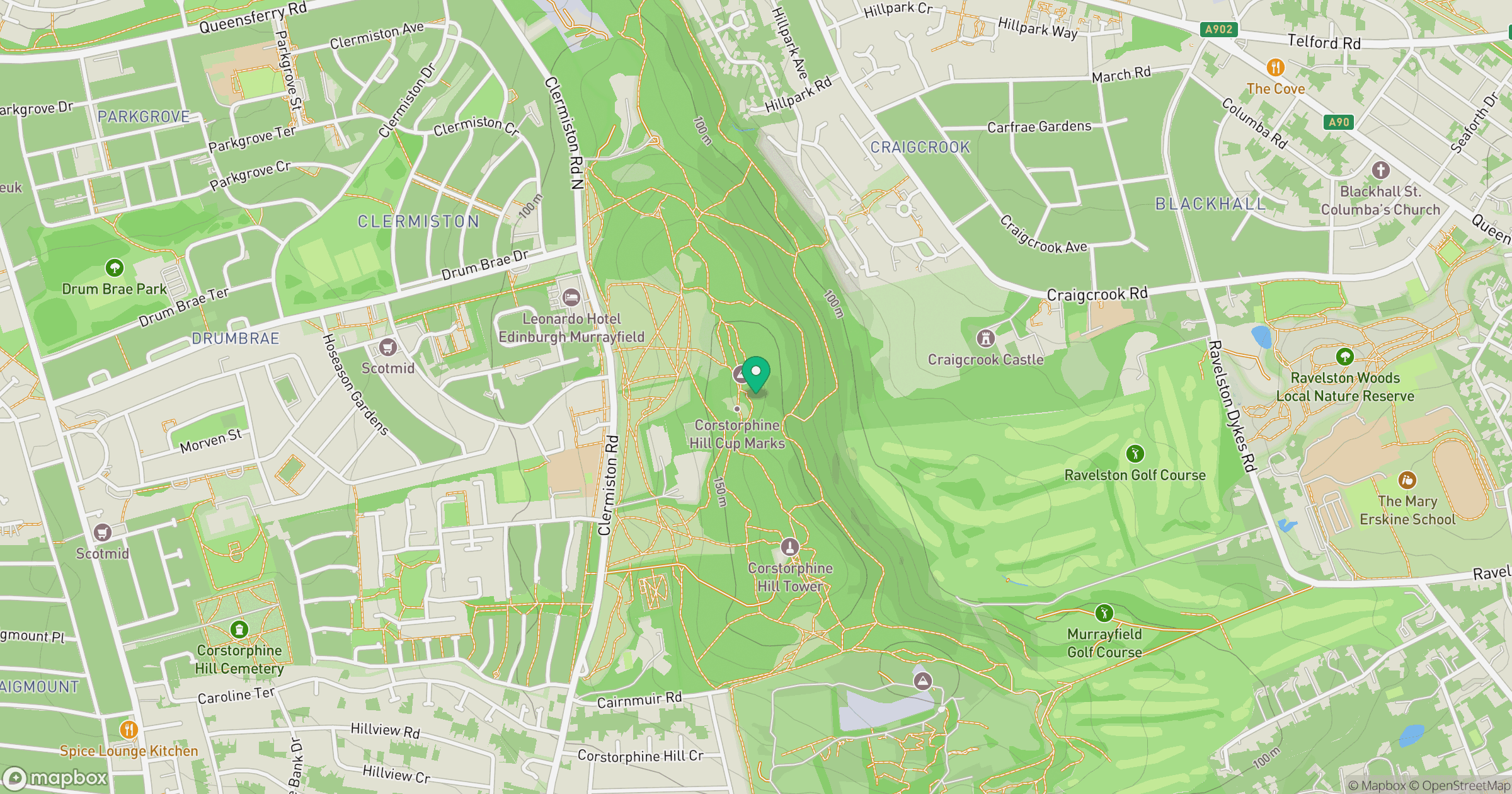Corstorphine Hill location map
