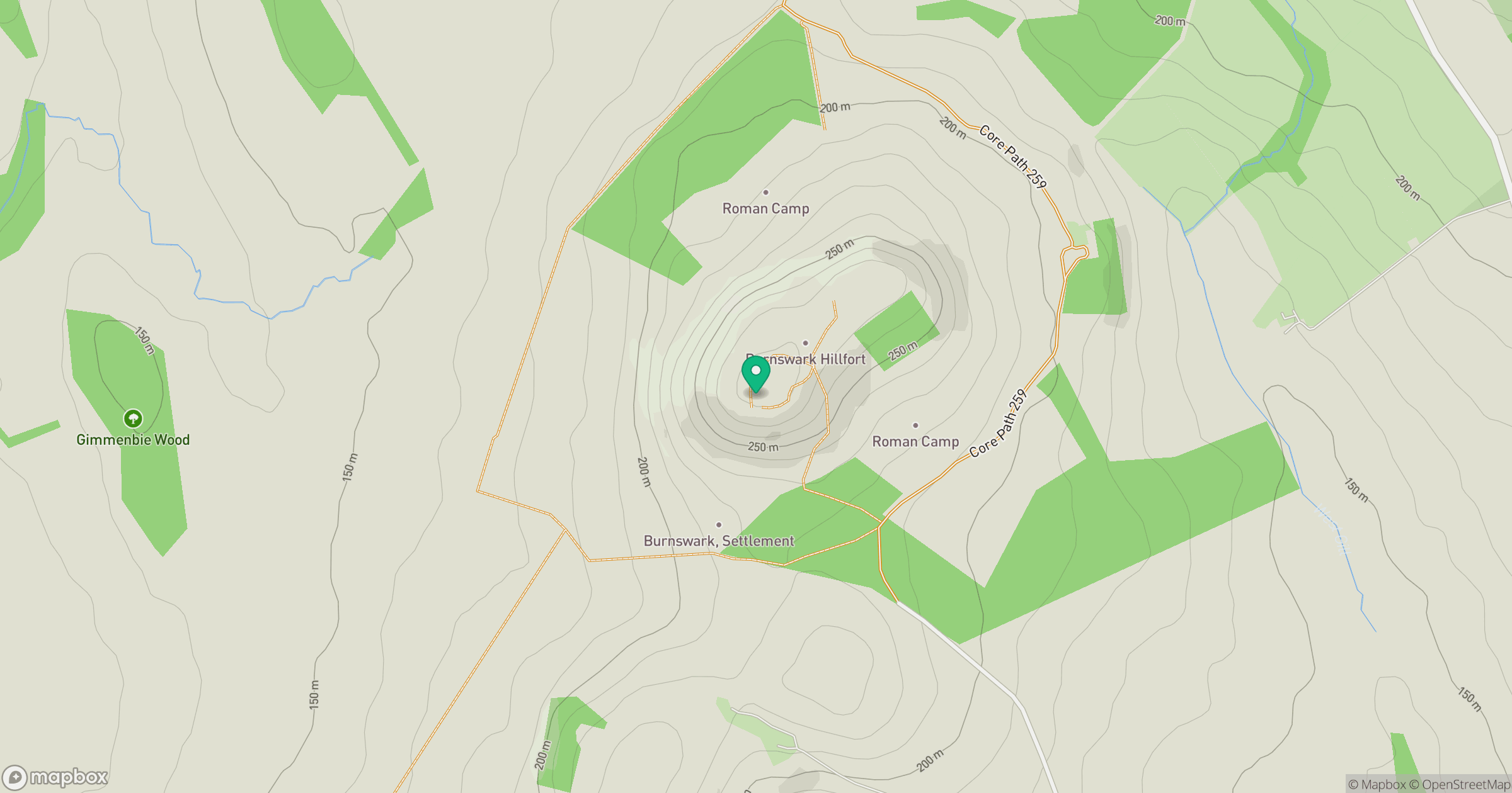 Burnswark Hill location map