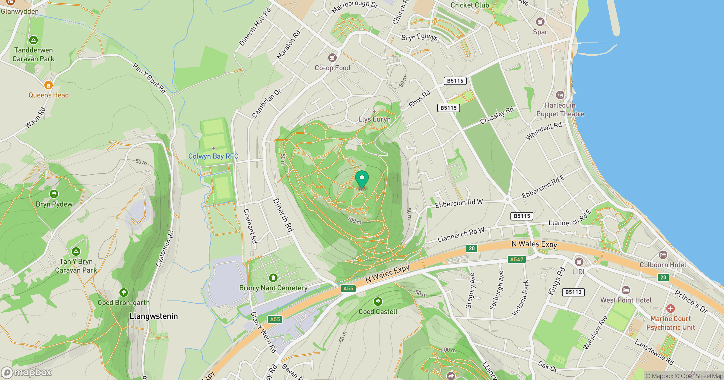 Bryn Euryn location map