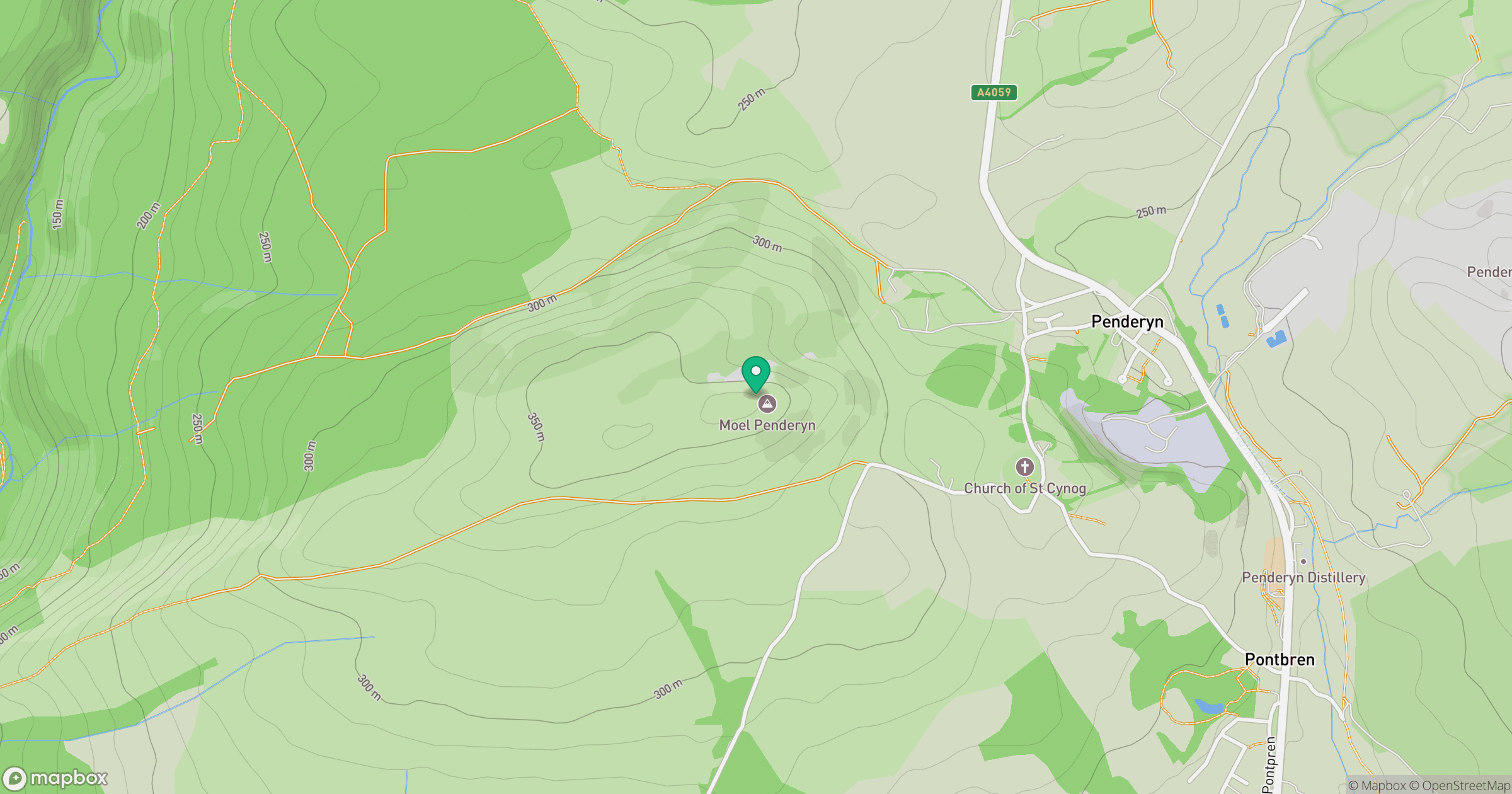 Moel Penderyn location map
