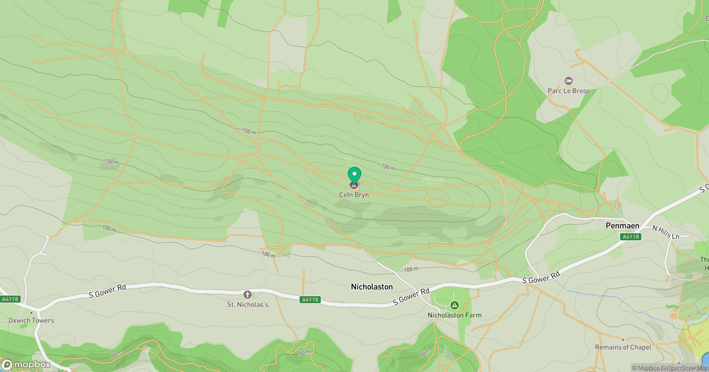 Cefn Bryn location map