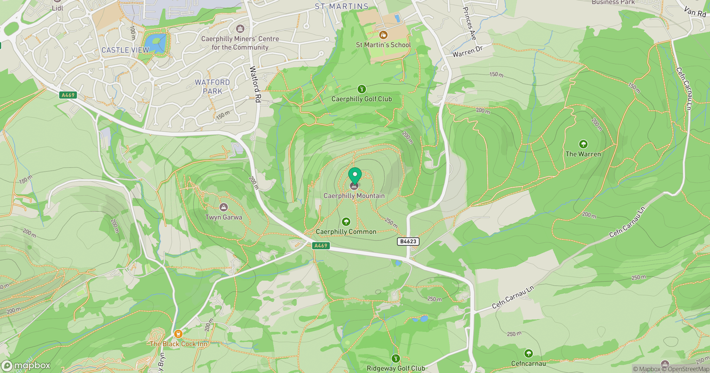 Caerphilly Common location map