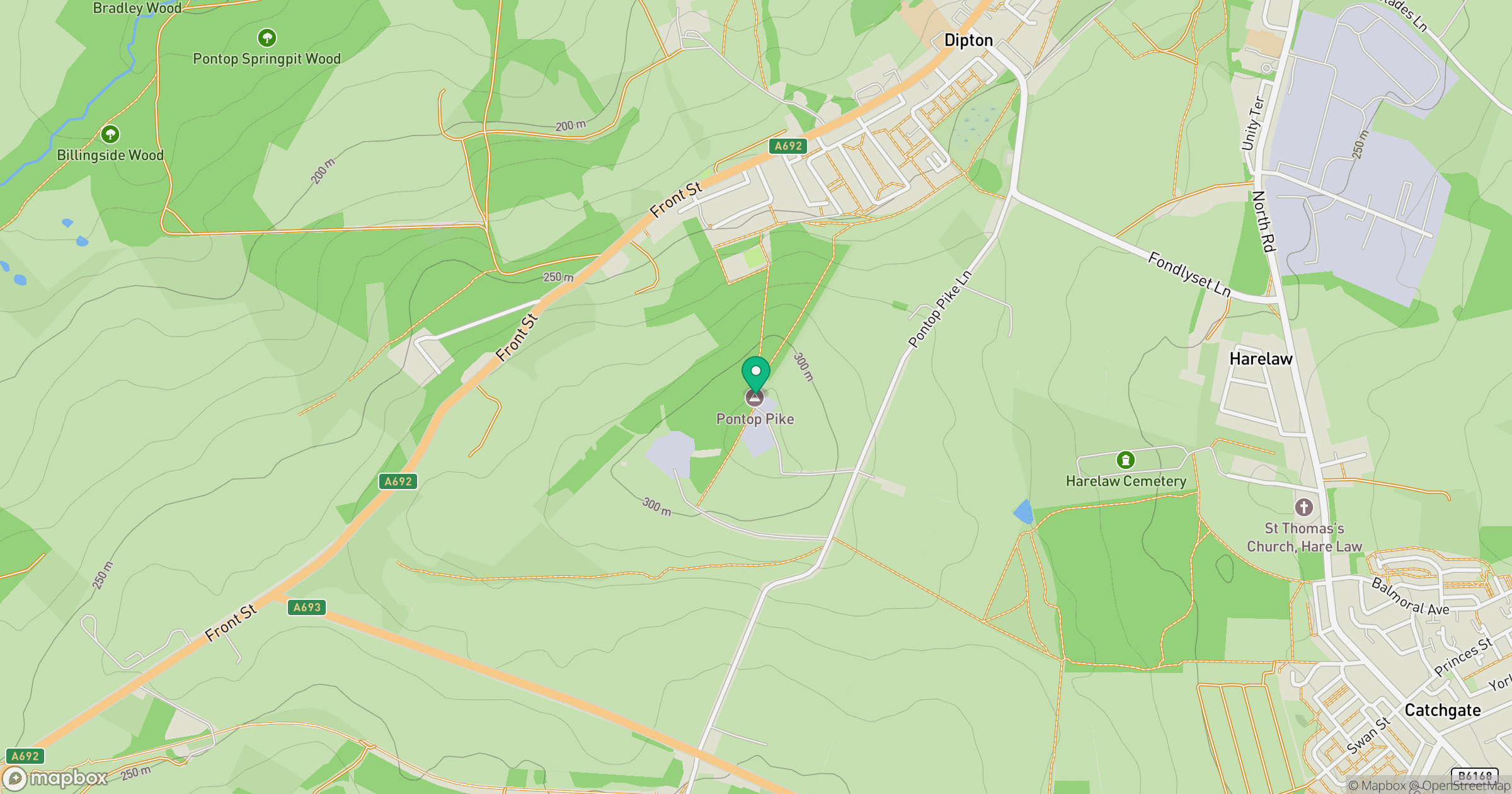Pontop Pike location map