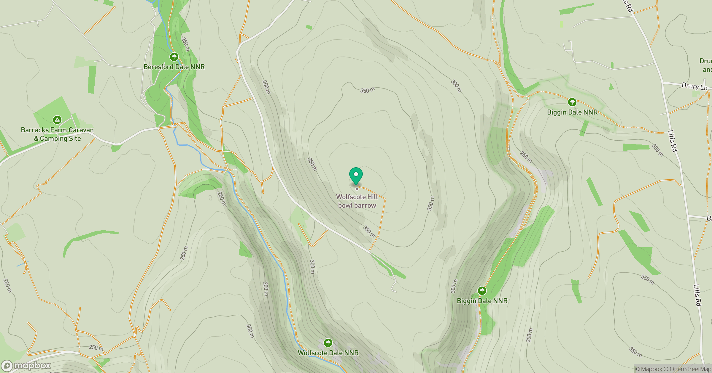 Wolfscote Hill location map