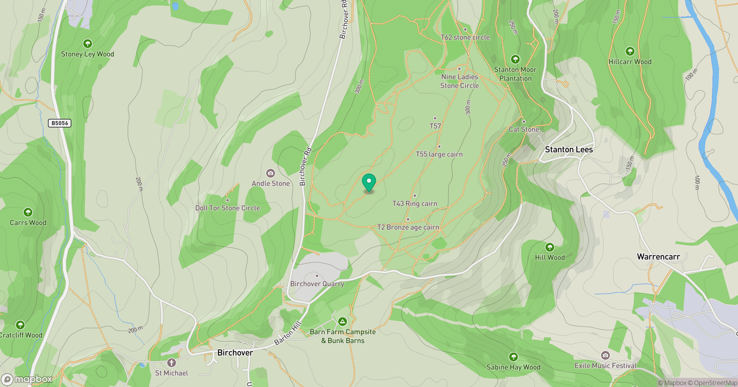 Stanton Moor location map