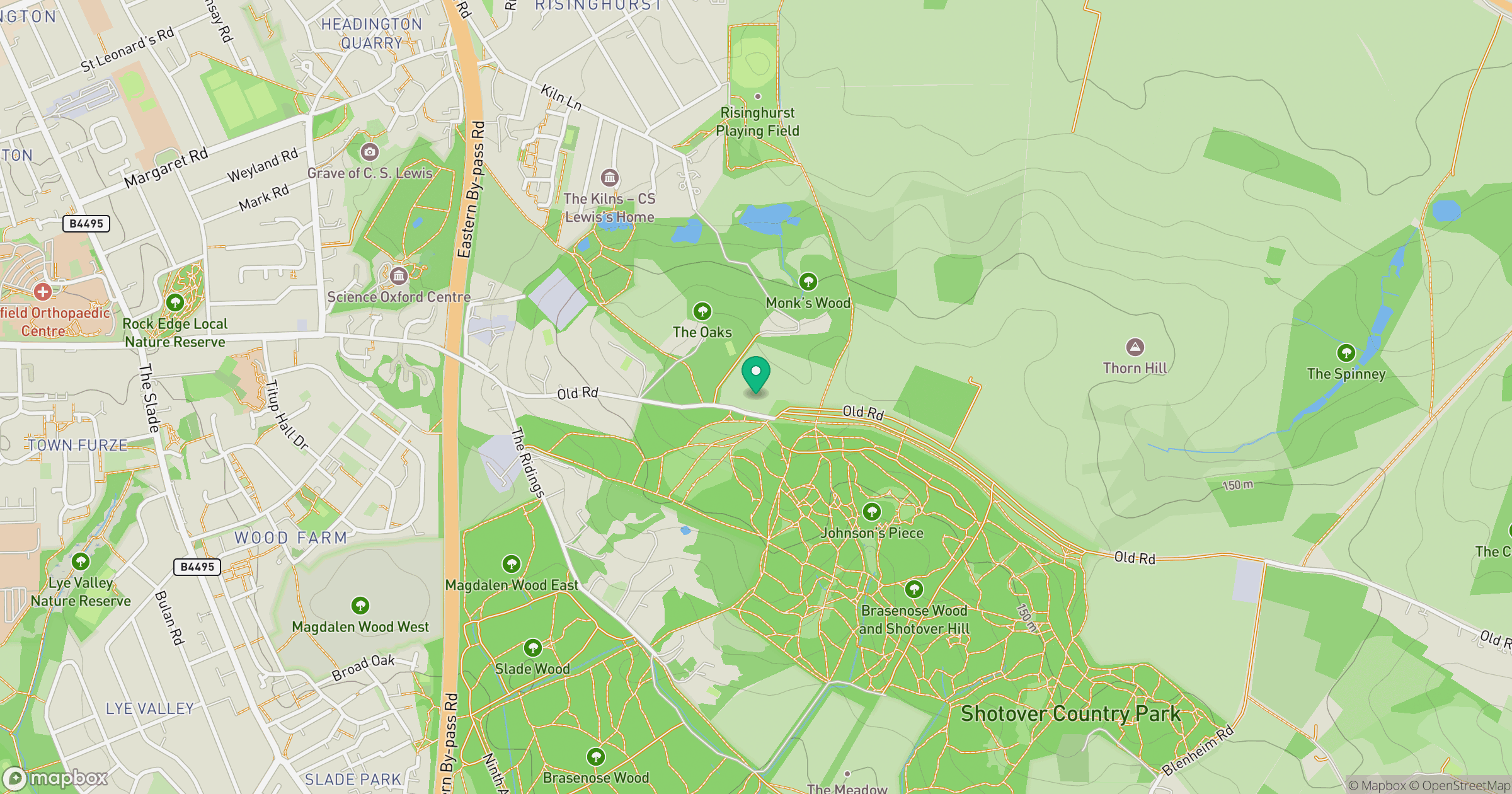 Shotover Hill location map