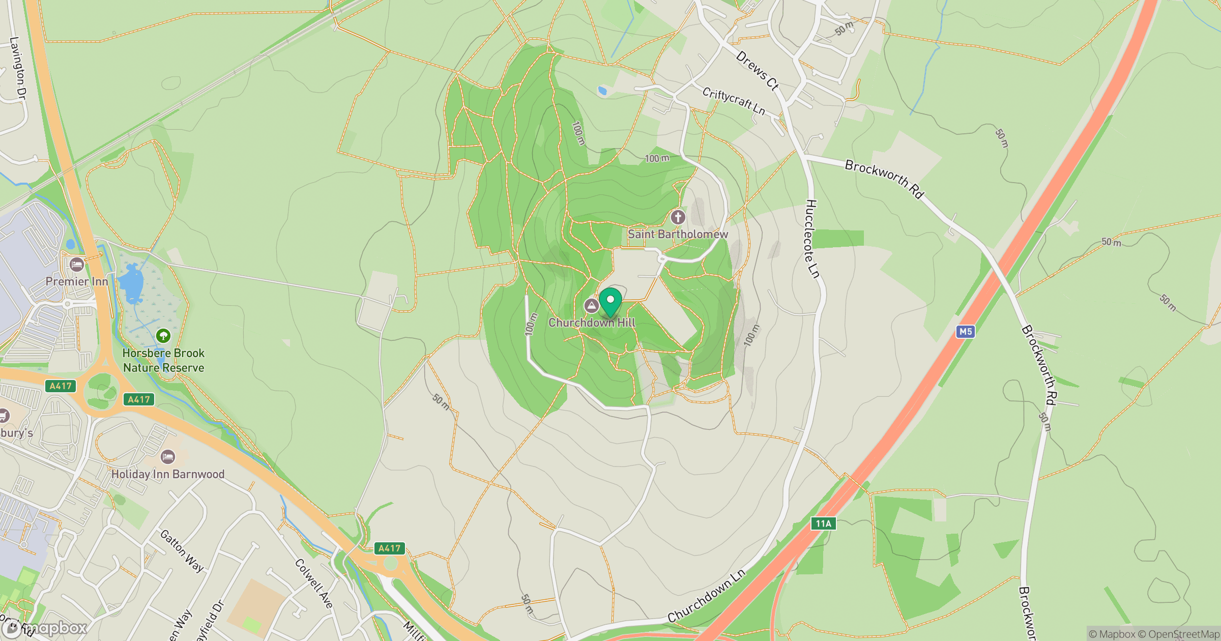 Churchdown Hill [Chosen Hill] [Tinker's Hill] location map