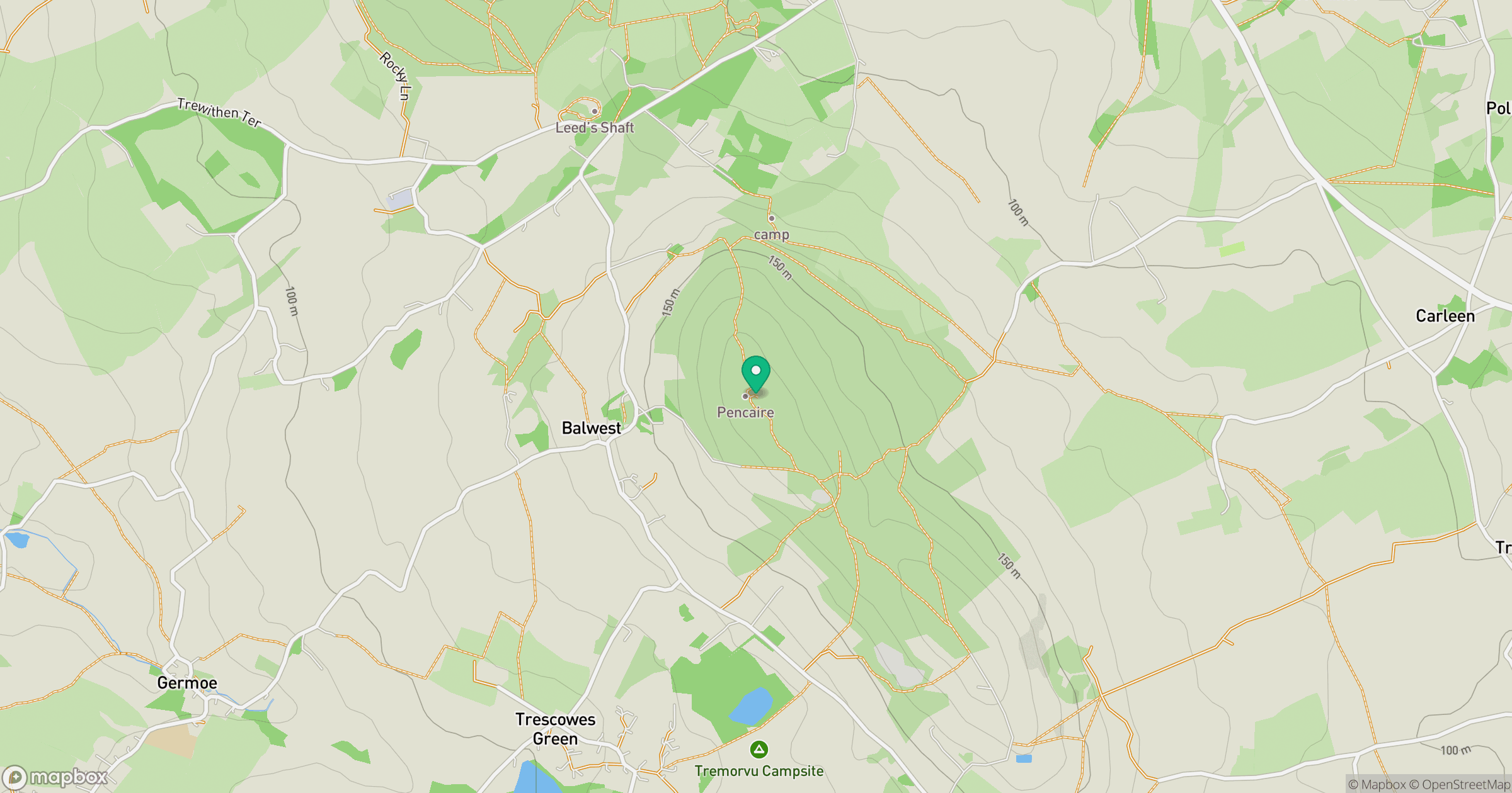 Tregonning Hill location map