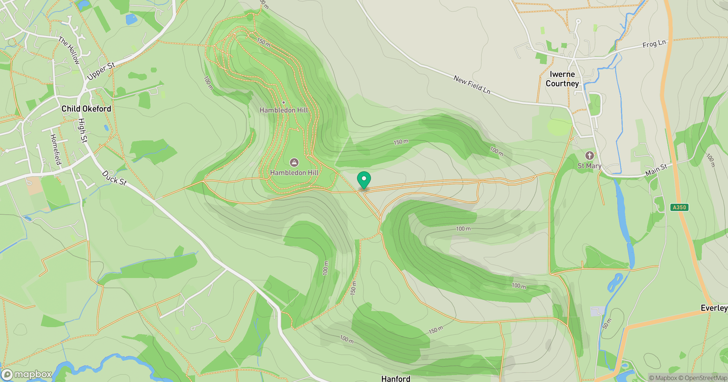 Hambledon Hill location map