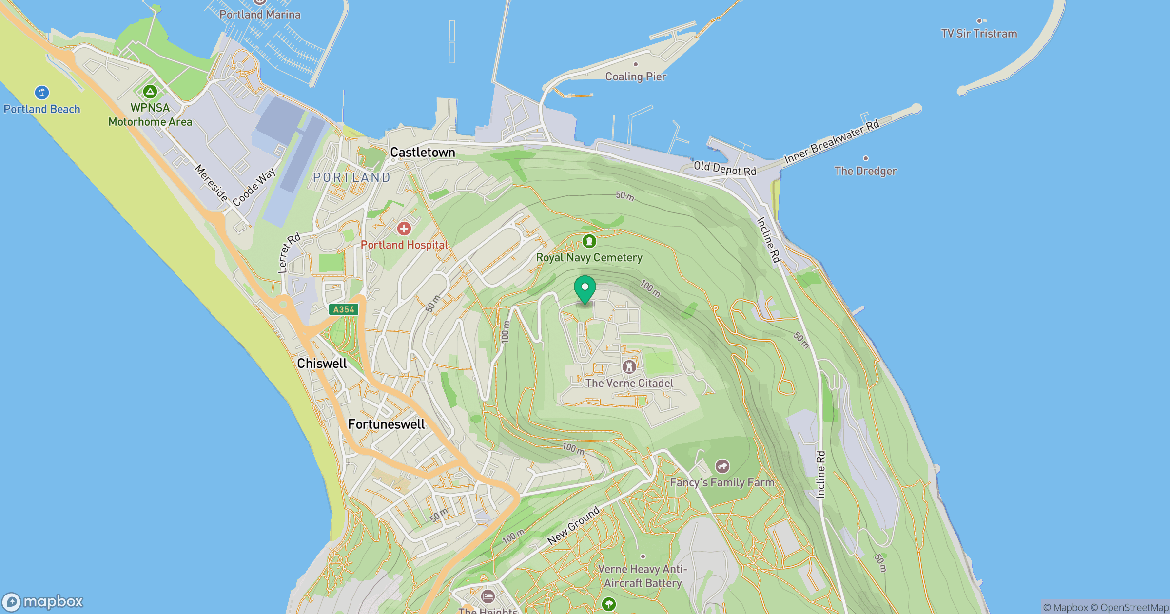 The Verne location map