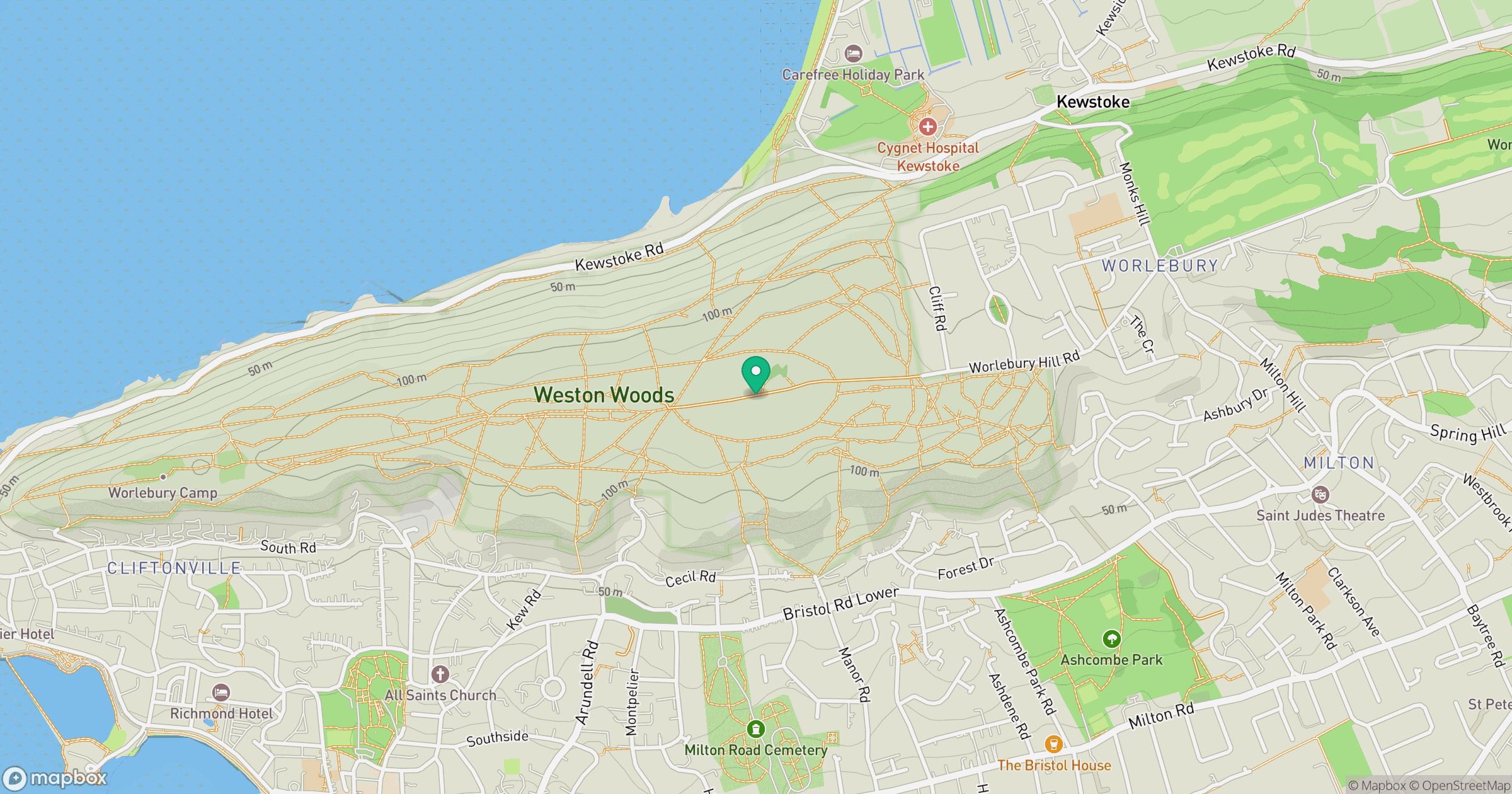 Worlebury Hill location map