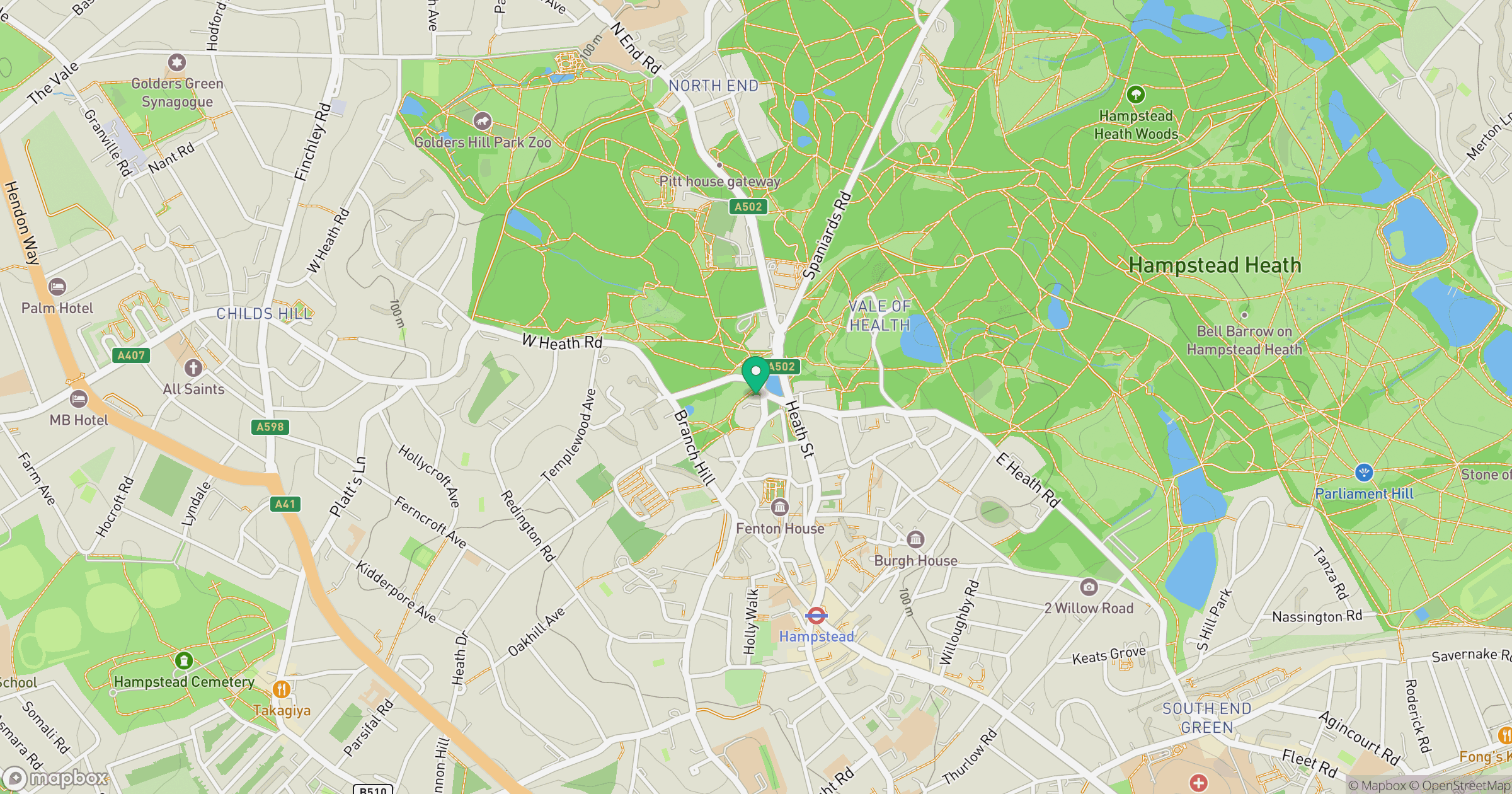 Hampstead Heath location map