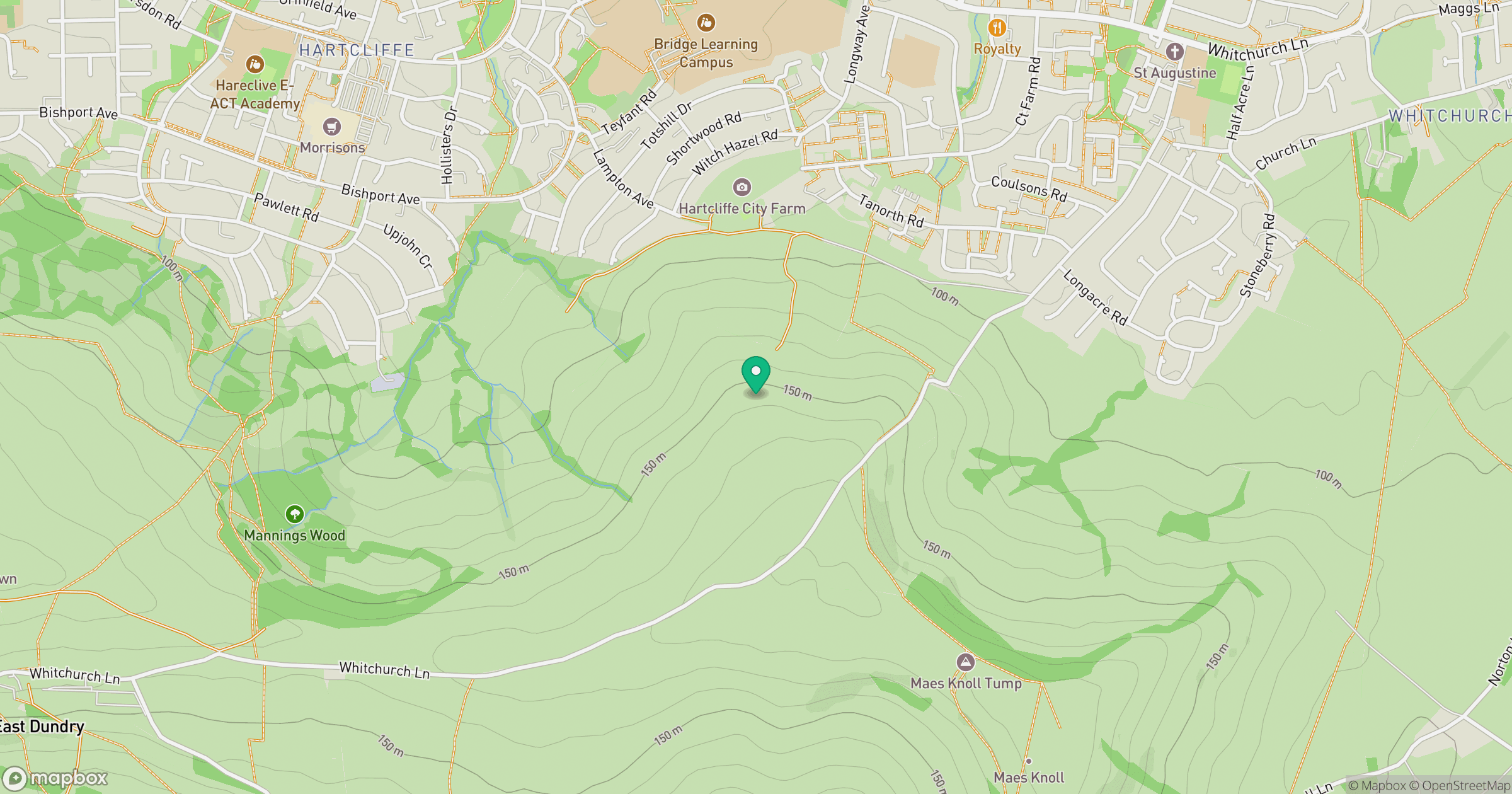 Maes Knoll (boundary) [Dundry Hill East] location map