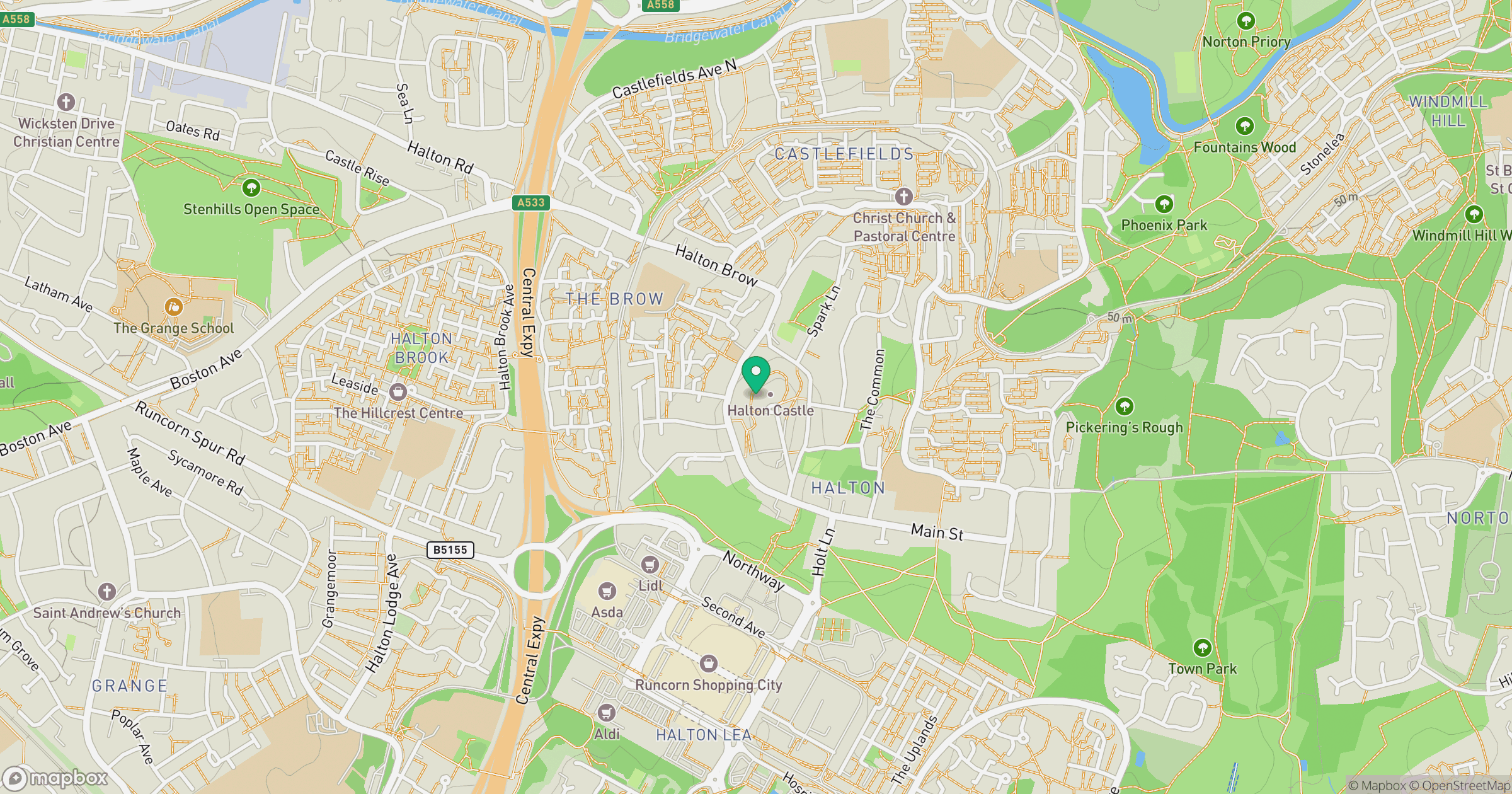 Halton Castle location map