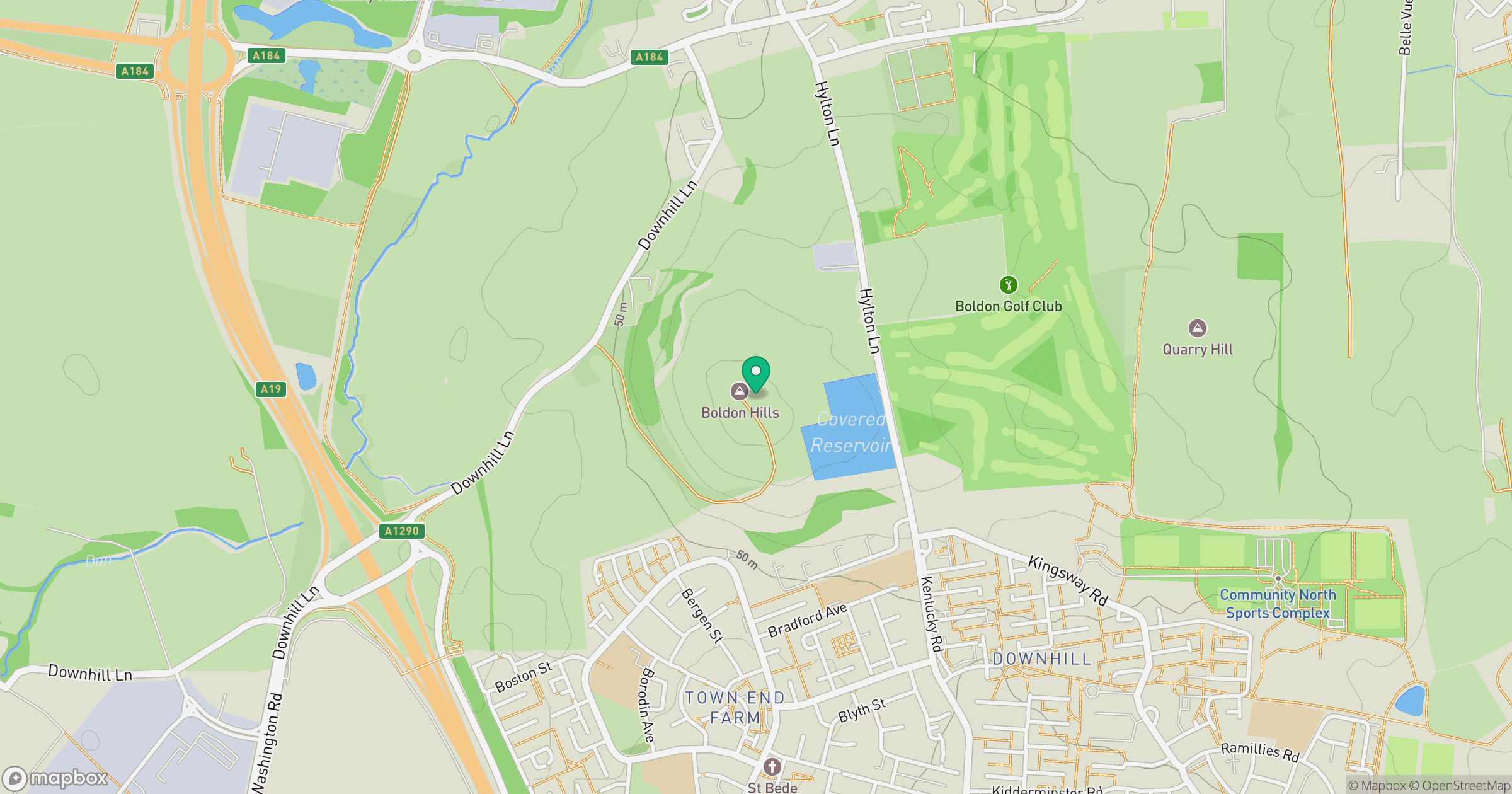 Boldon Hills location map