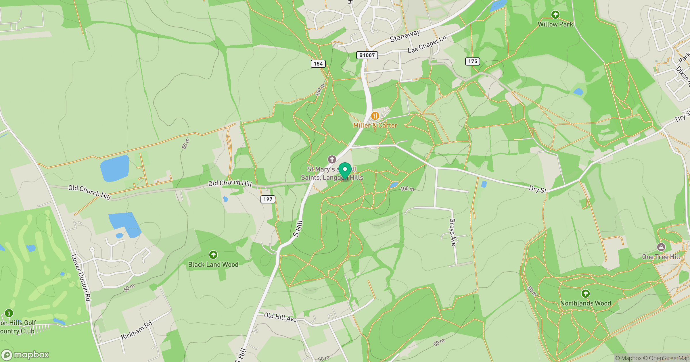 Langdon Hill (boundary) location map
