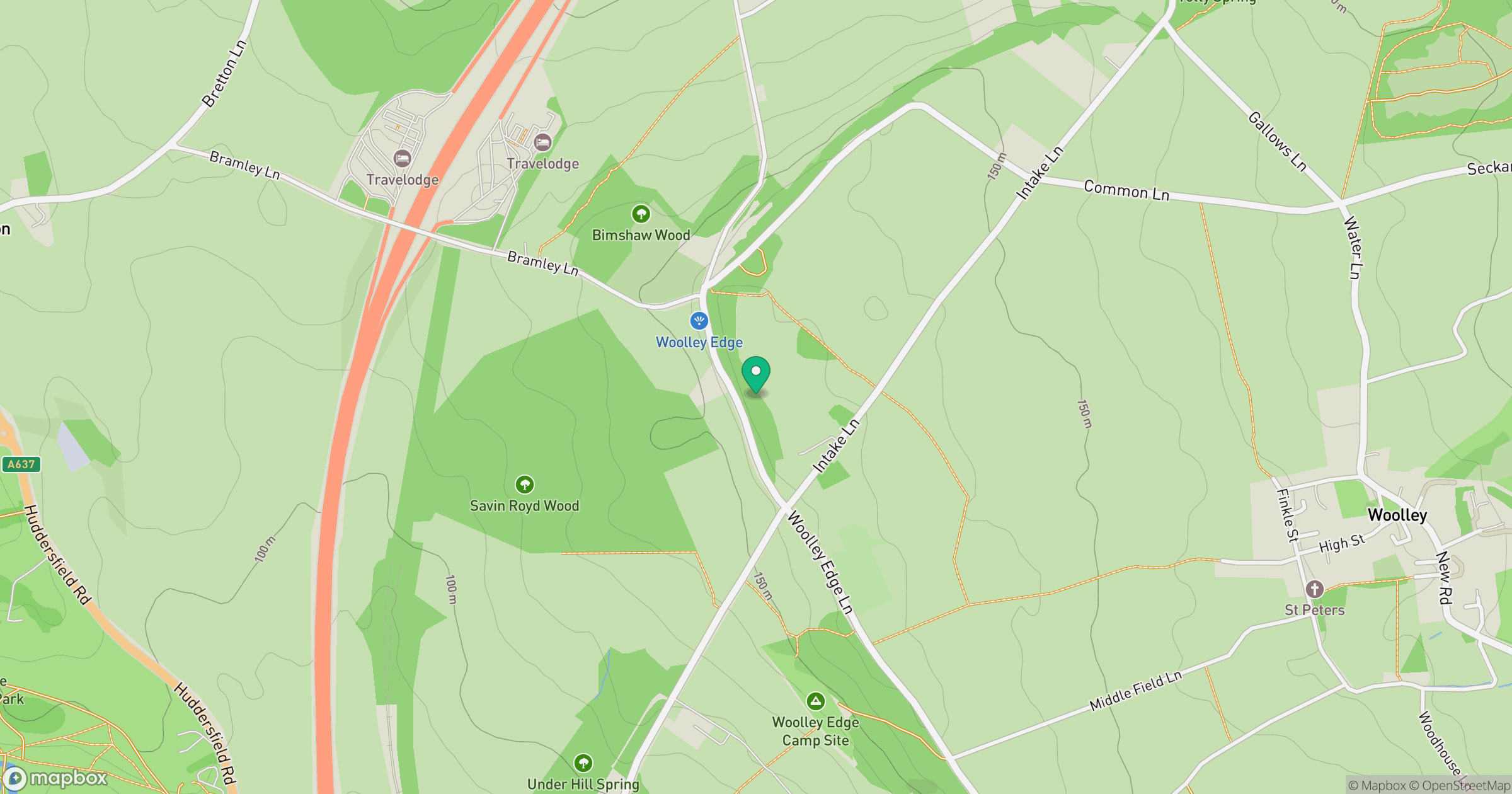Woolley Edge [Beacon Hill] location map
