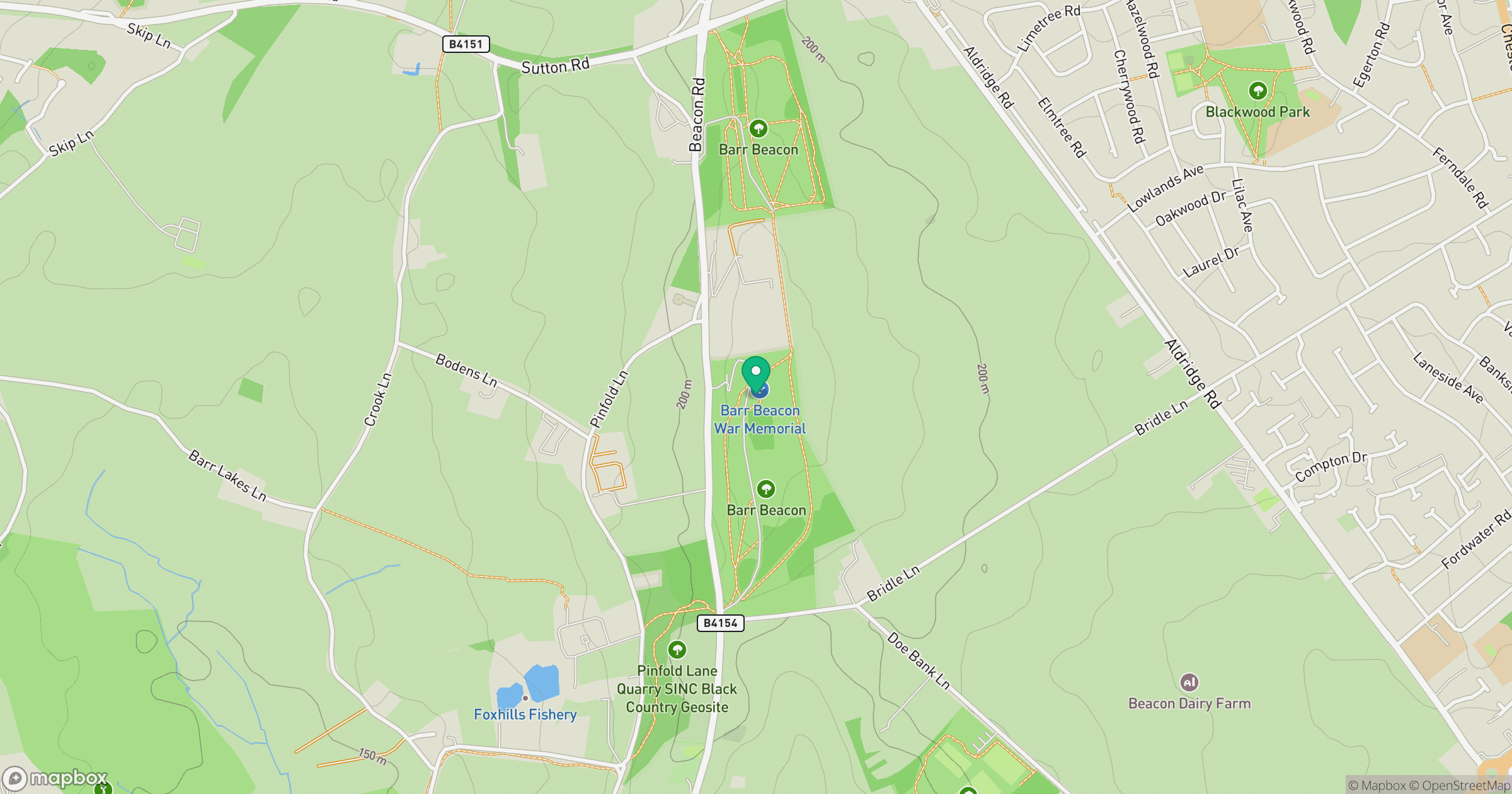 Barr Beacon location map