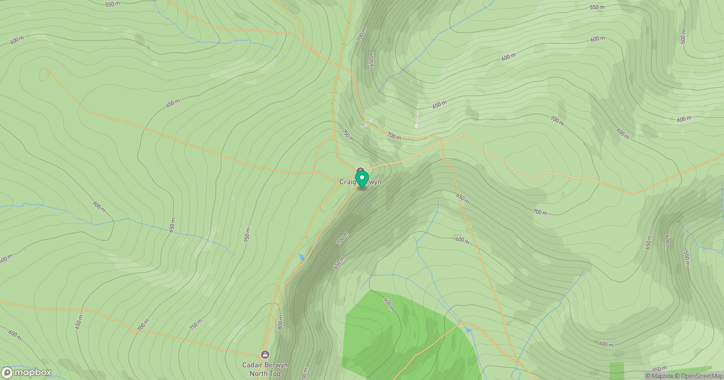 Craig Berwyn (boundary) location map