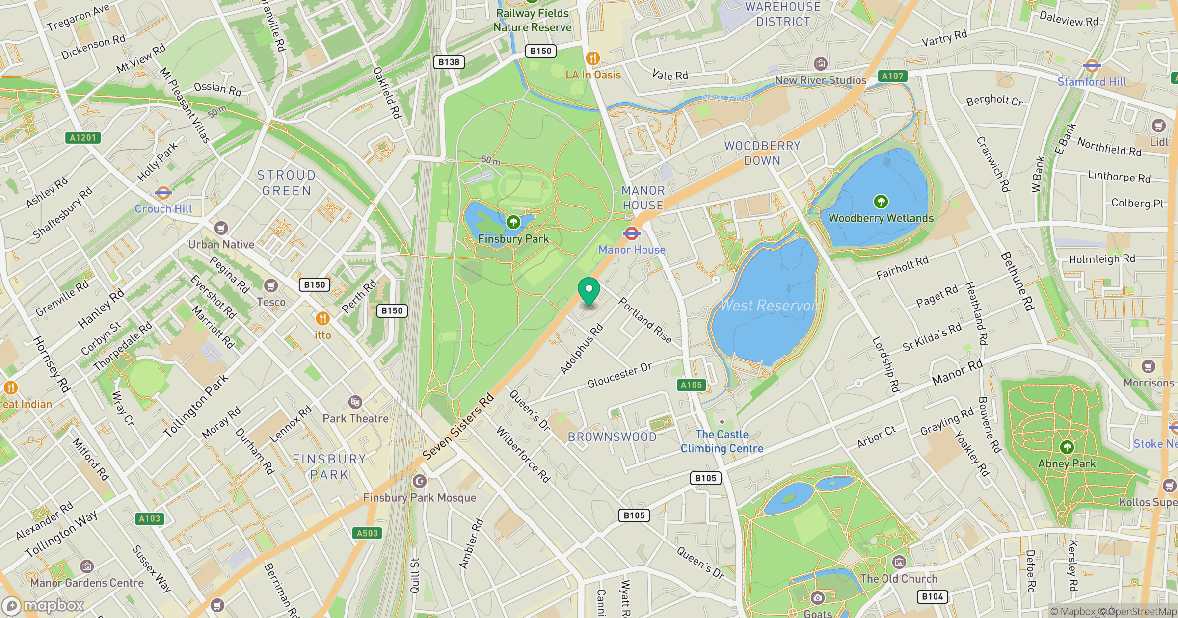 Seven Sisters Road location map