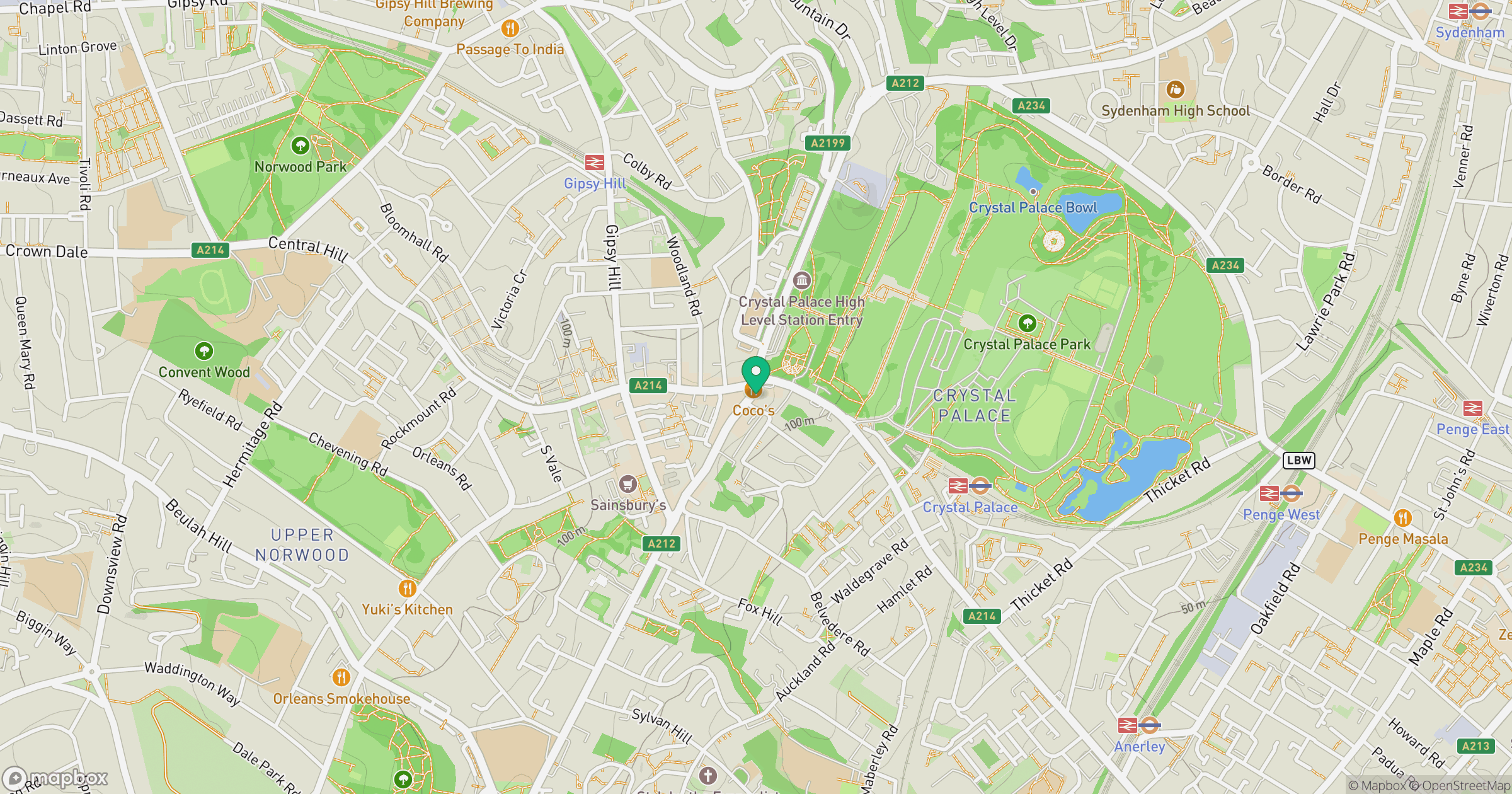 Westow Hill location map