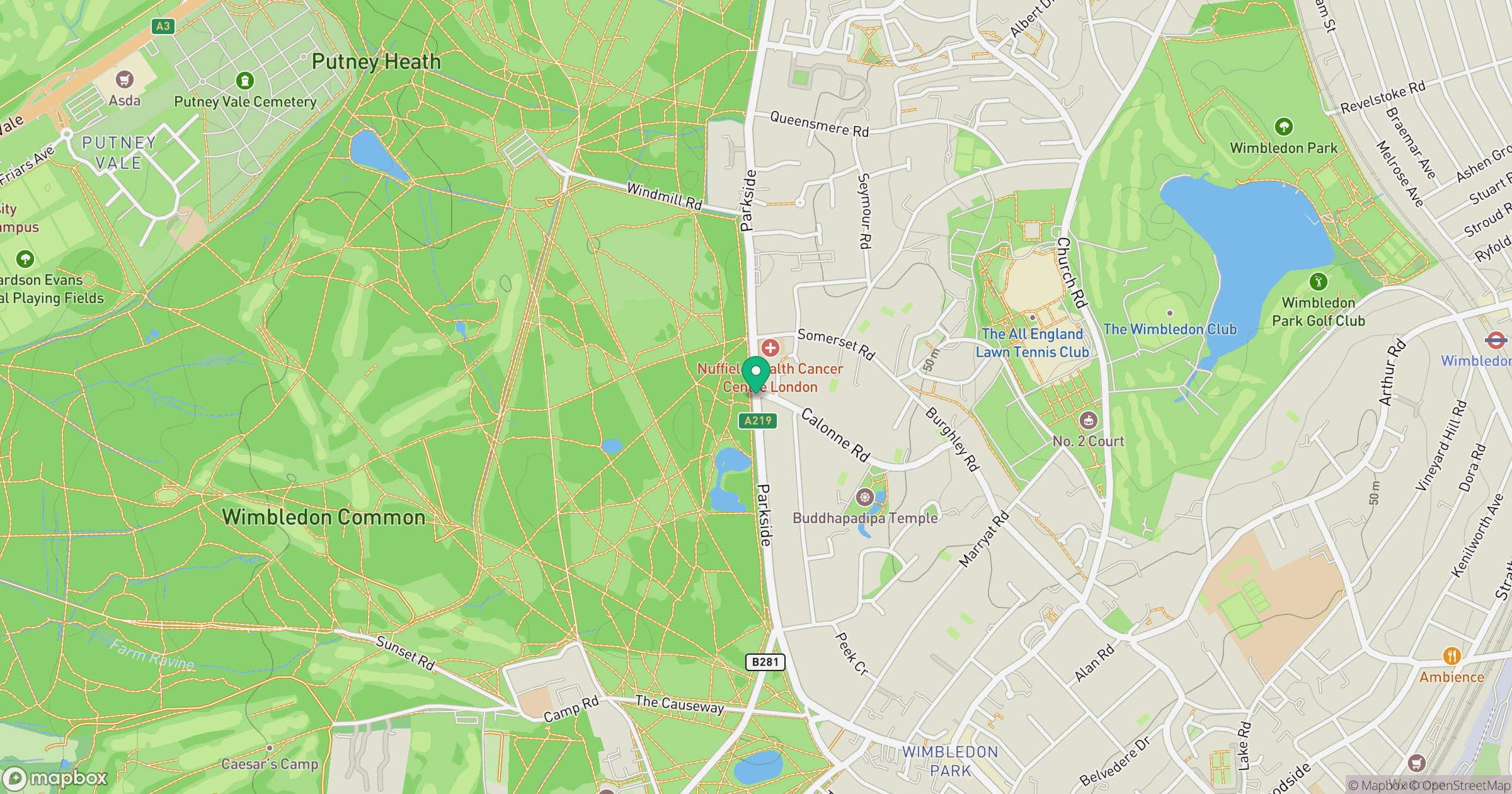 Wimbledon Common location map