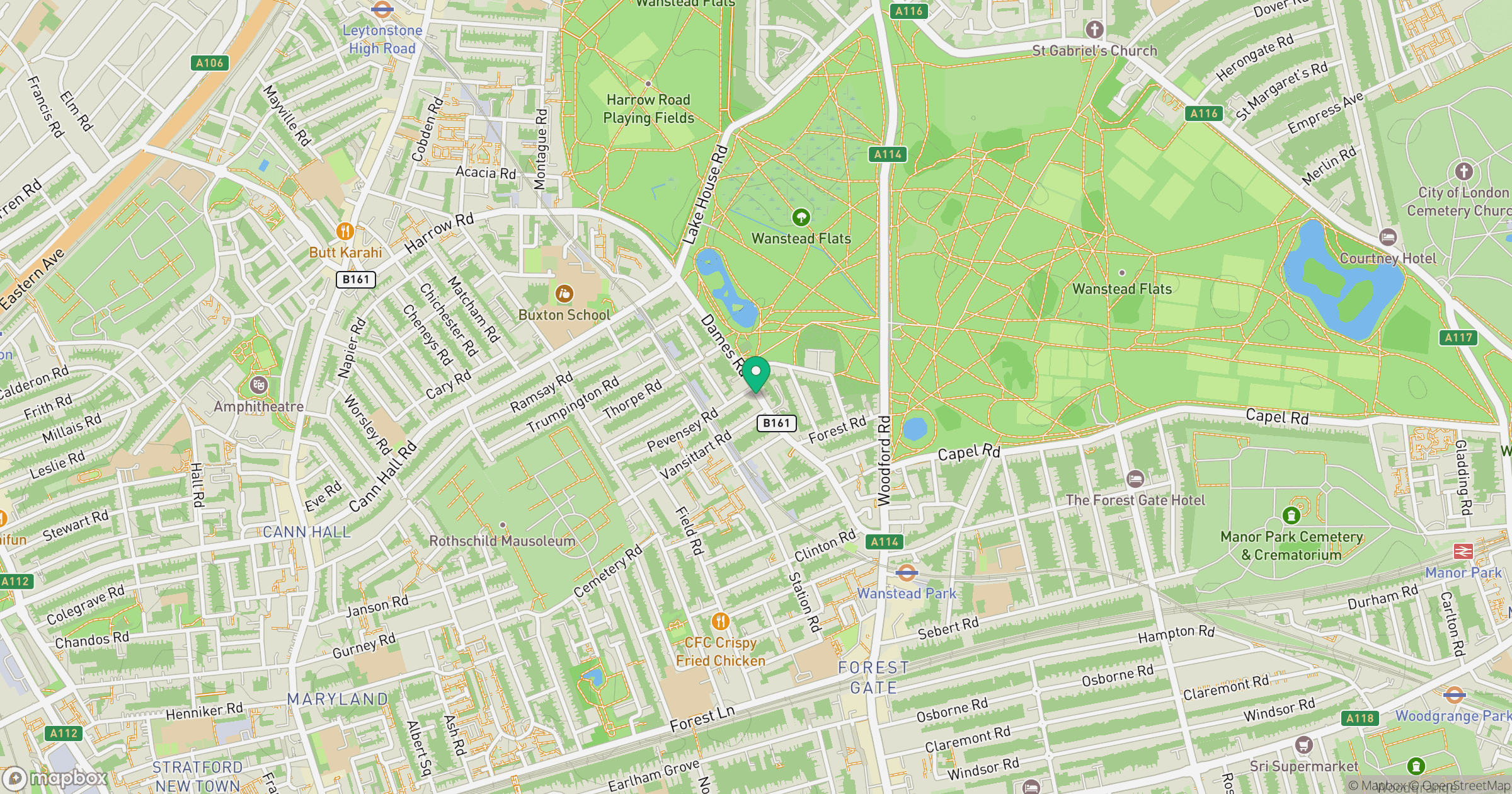 Wanstead Flats location map
