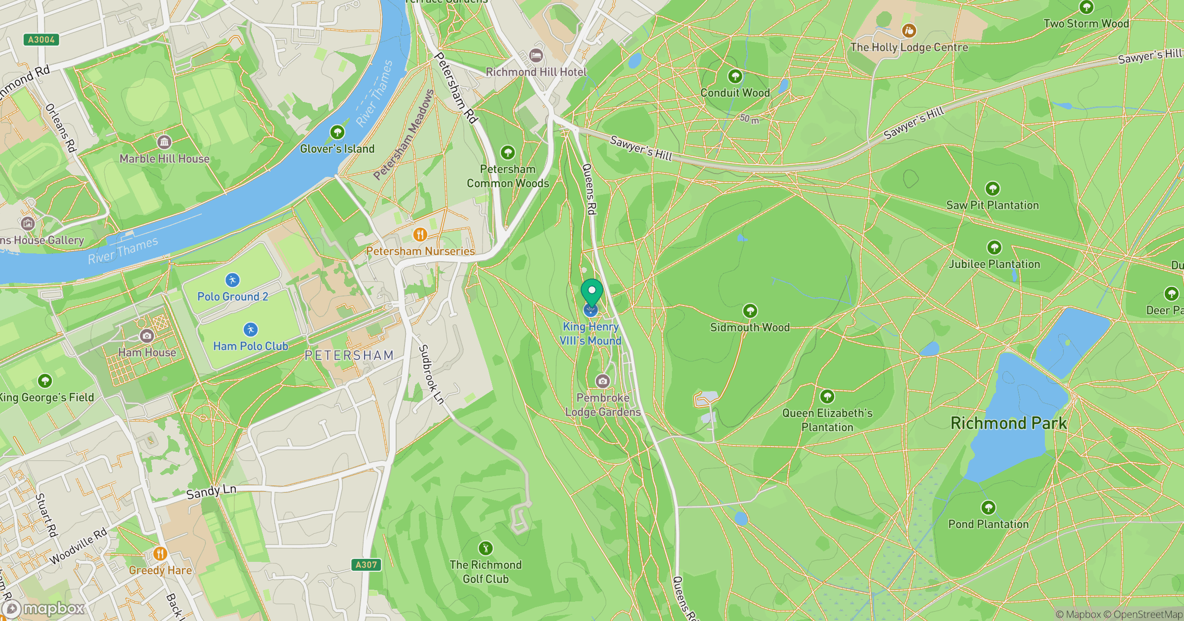 King Henry VIII Mound location map