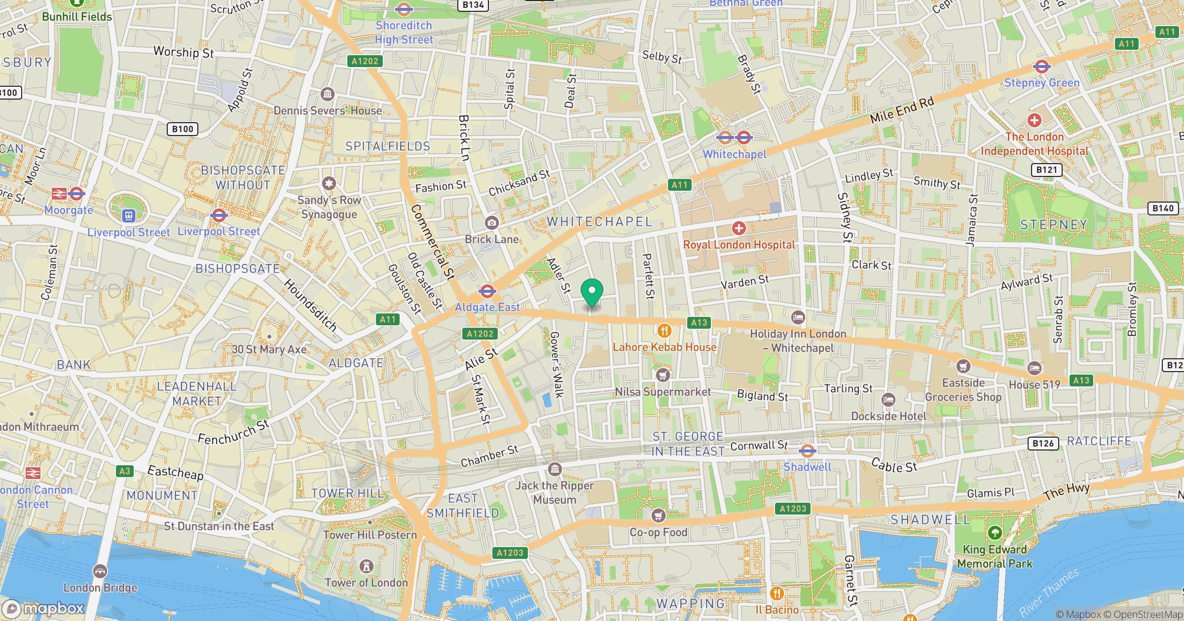 Whitechapel location map