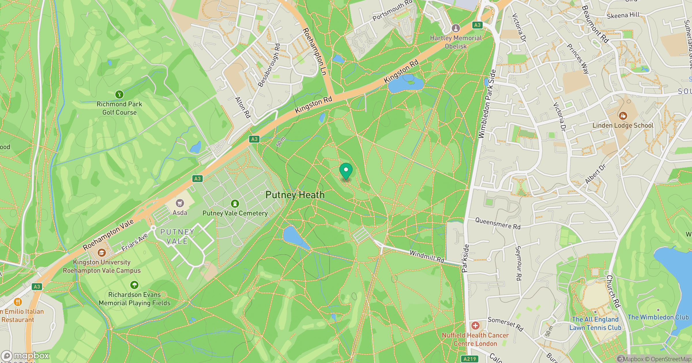 Putney Heath location map