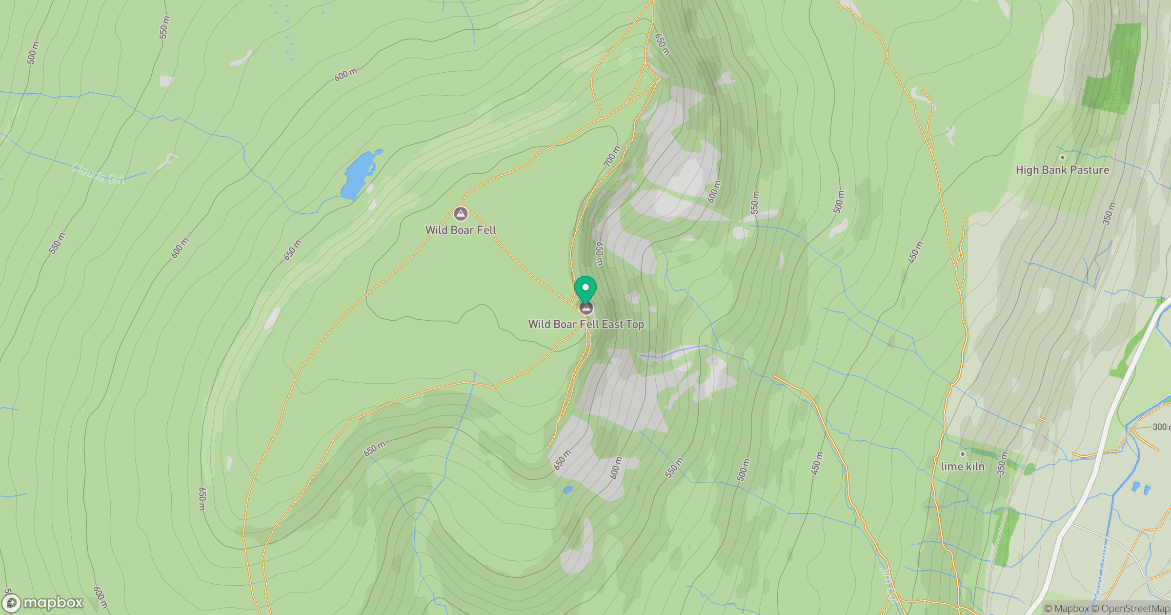 Wild Boar Fell East Top location map