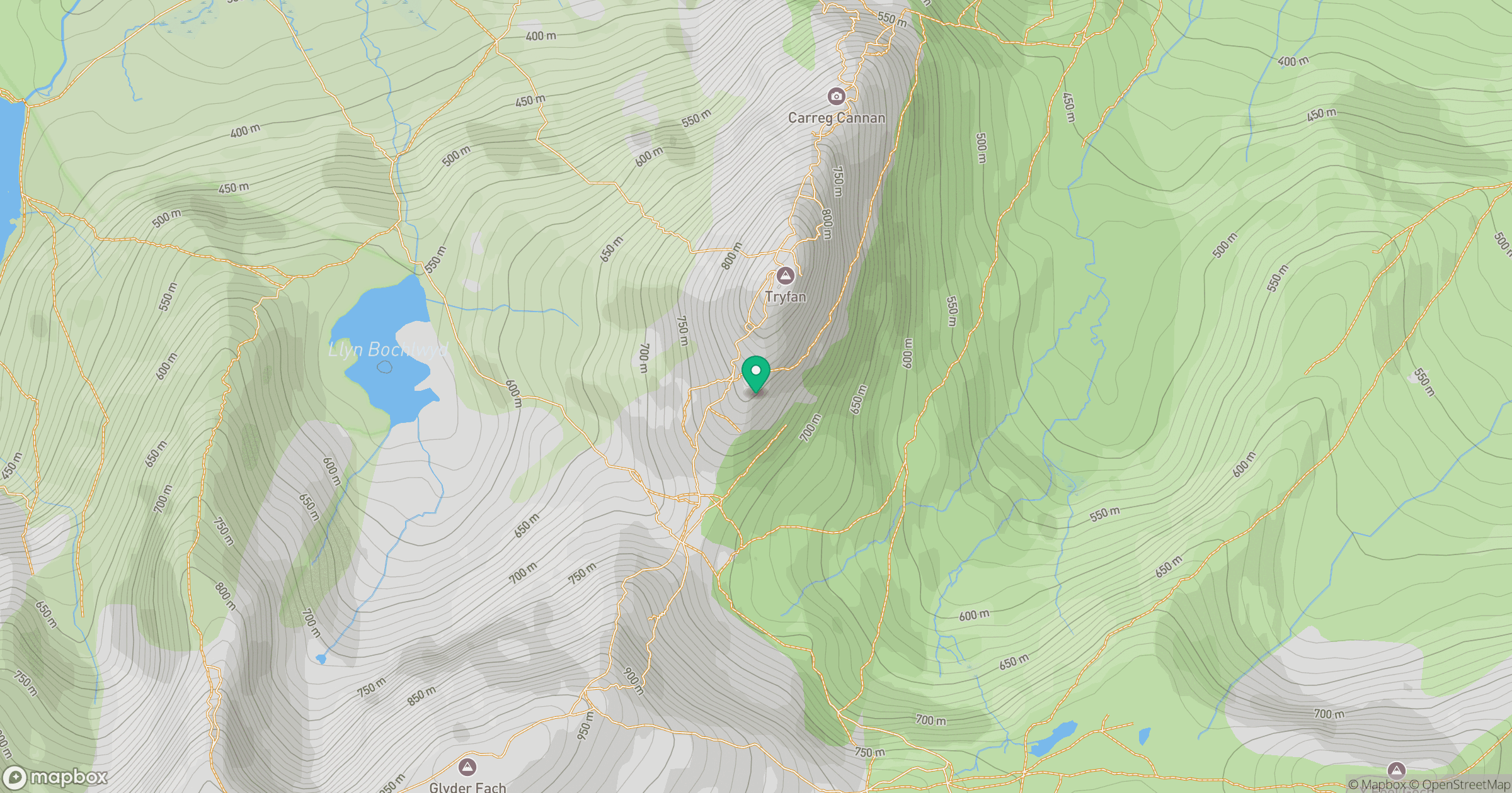 Tryfan Far South Peak location map