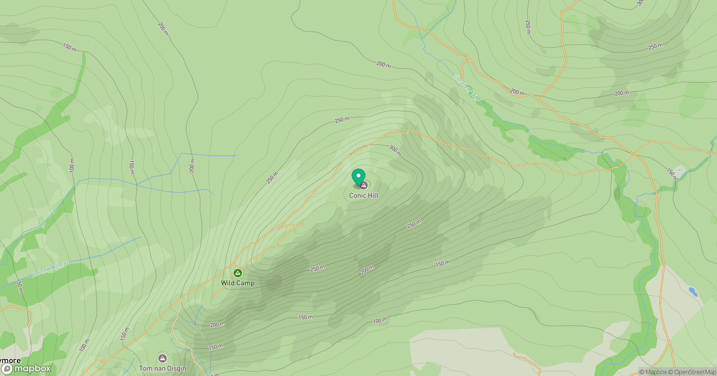 Conic Hill location map