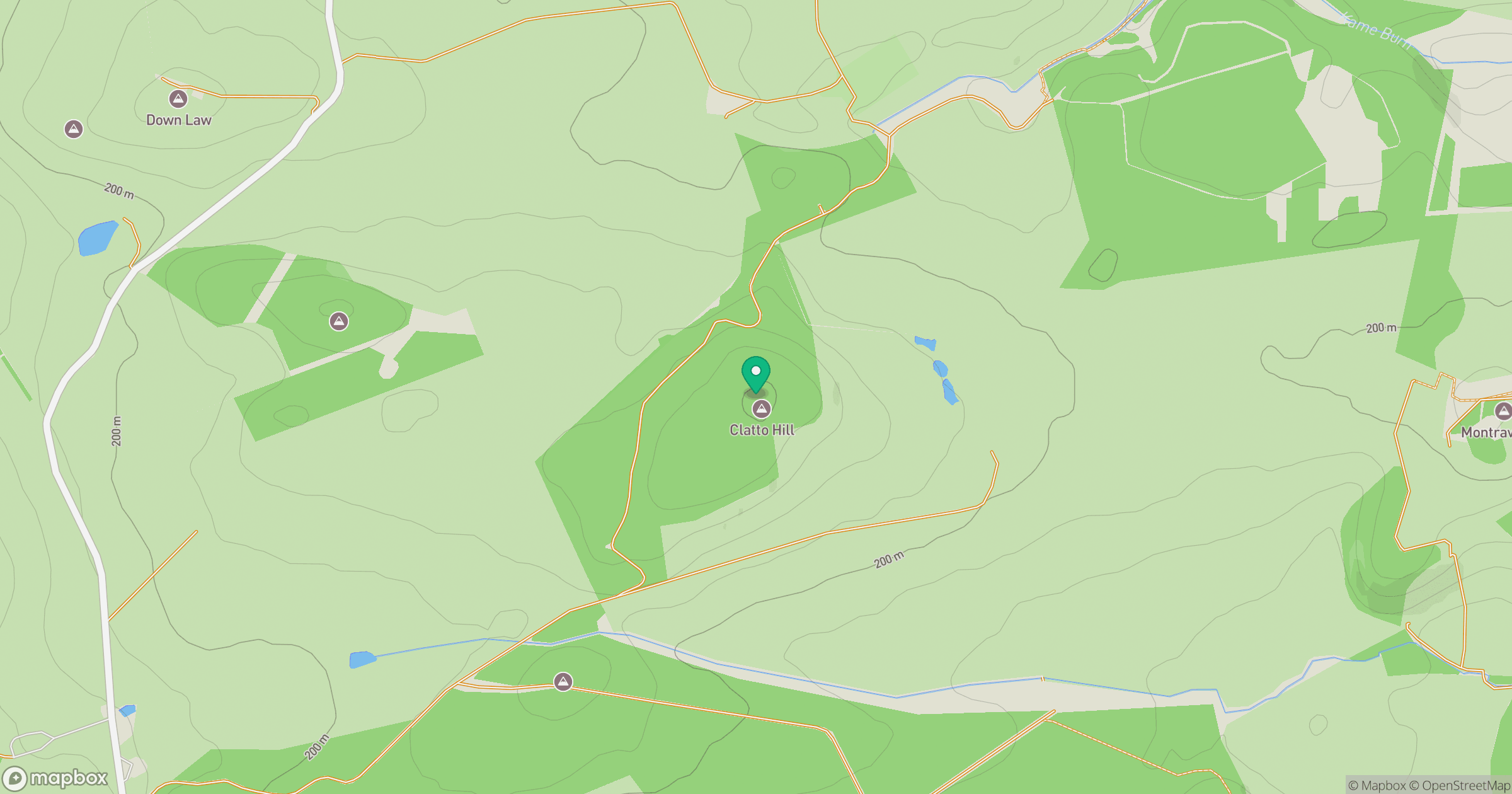 Clatto Hill location map